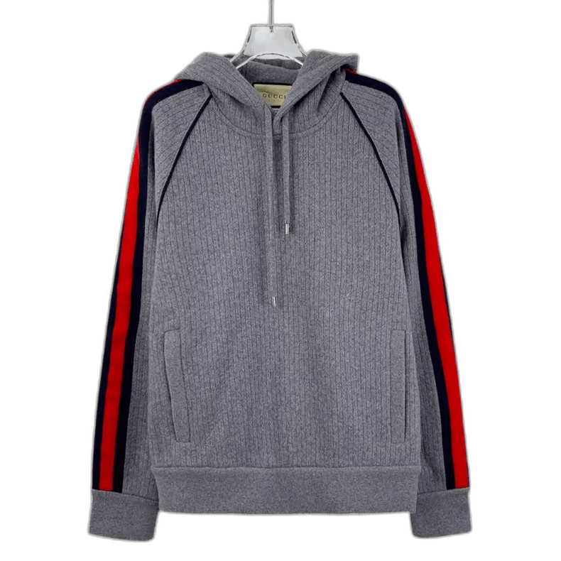Gucci Gucci Gray Side Stripe Hooded Sweatshirt-2505 Size US S / EU 44-46 / 1 - 1 Thumbnail
