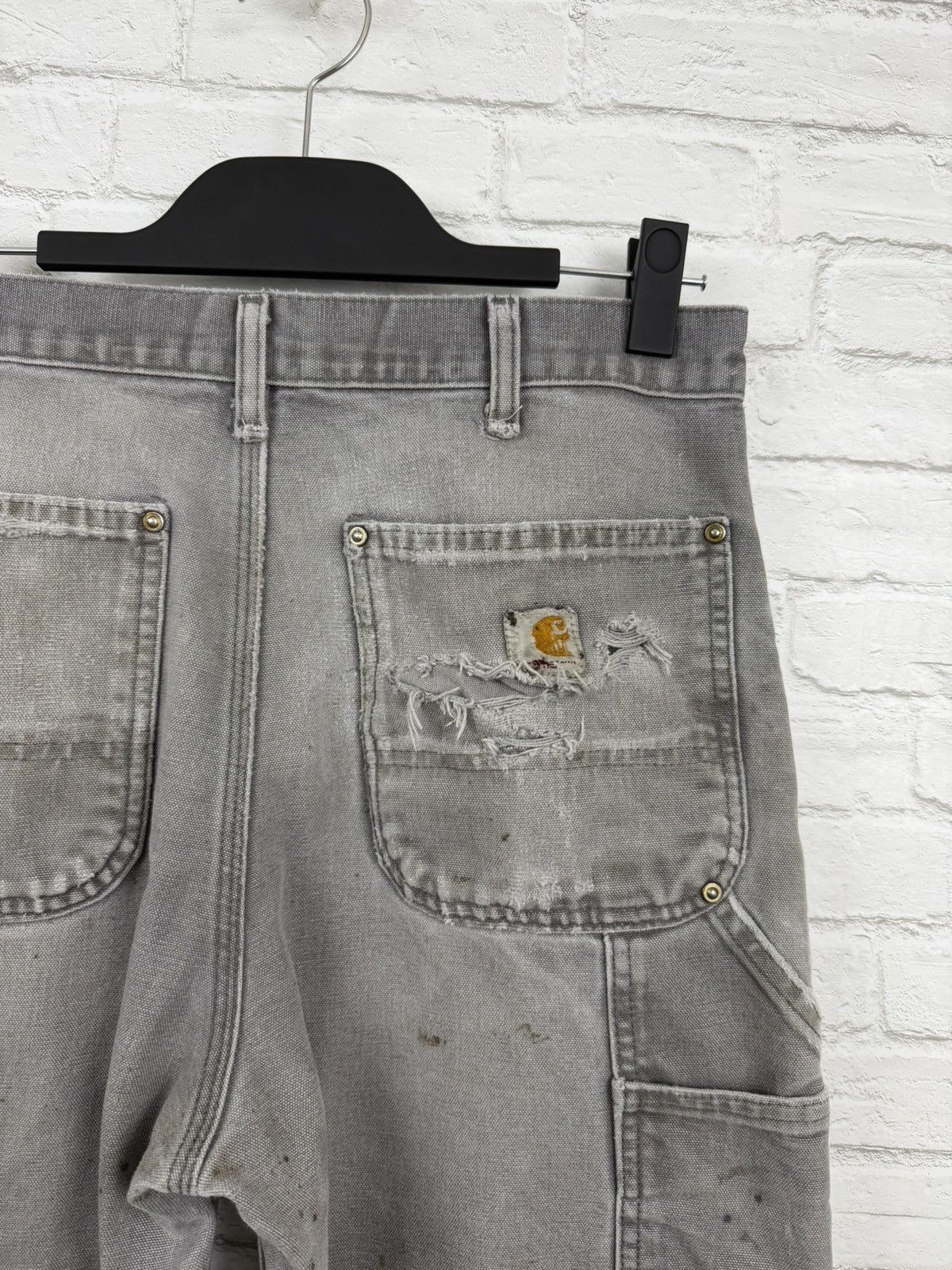 Carhartt (32x31) CRAZY THRASHED FADED Carhartt Double Knee Pants Size US 32 / EU 48 - 14 Thumbnail
