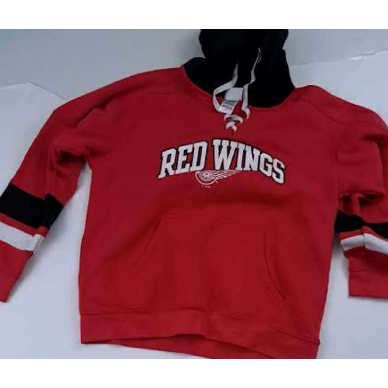 Champion Champion Detroit Red Wings Hooded Hoodie sweatshirt LG Adult Sports Drawsting Neckline Fleece Cotton Logo Solid Multicolor Size US L / EU 52-54 / 3 - 2 Thumbnail