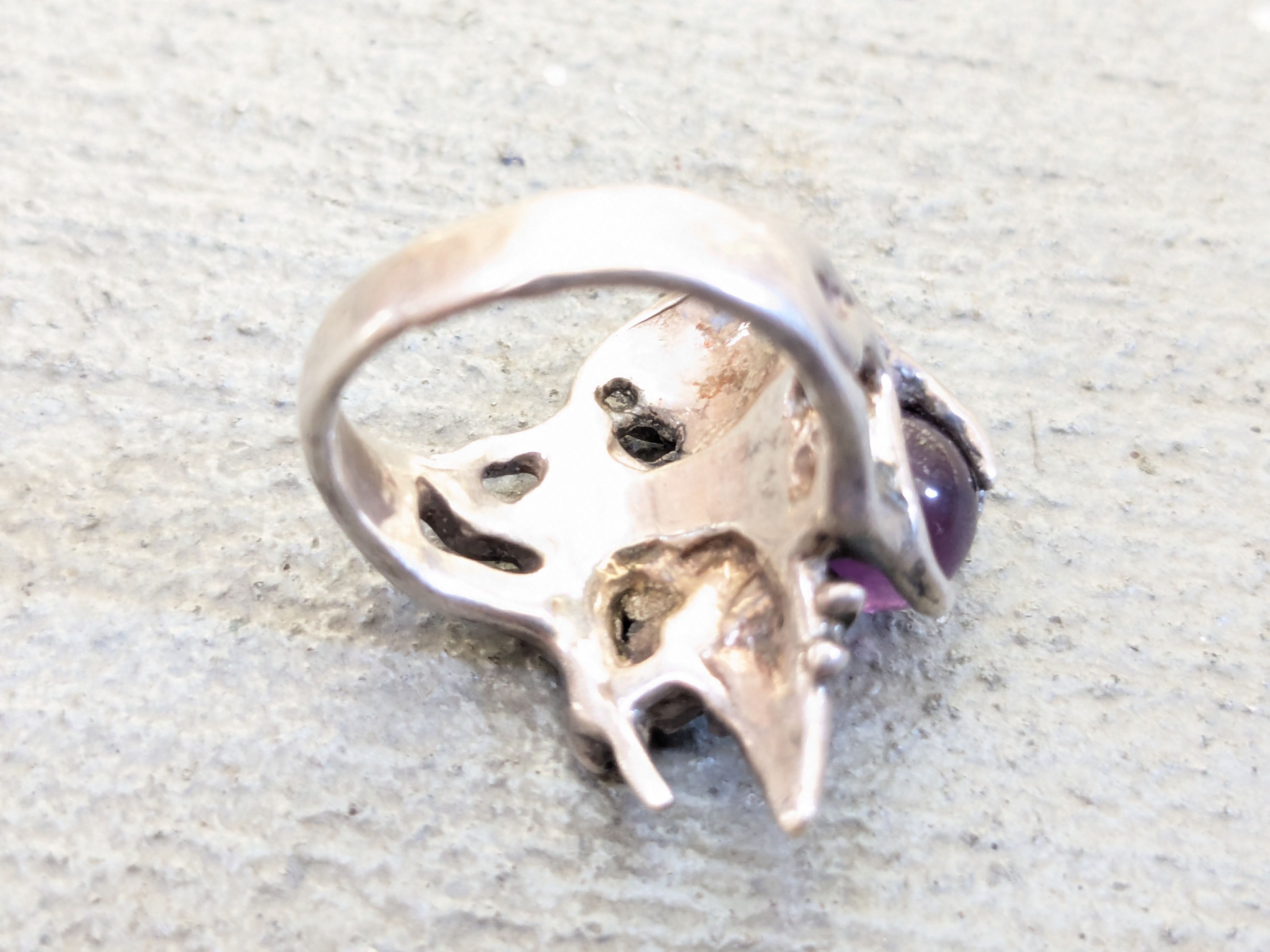 Jewelry × Sterling Silver Sterling Silver Ring Wizard Purple Amethyst Orb Sphere 5.75 Size ONE SIZE - 8 Thumbnail