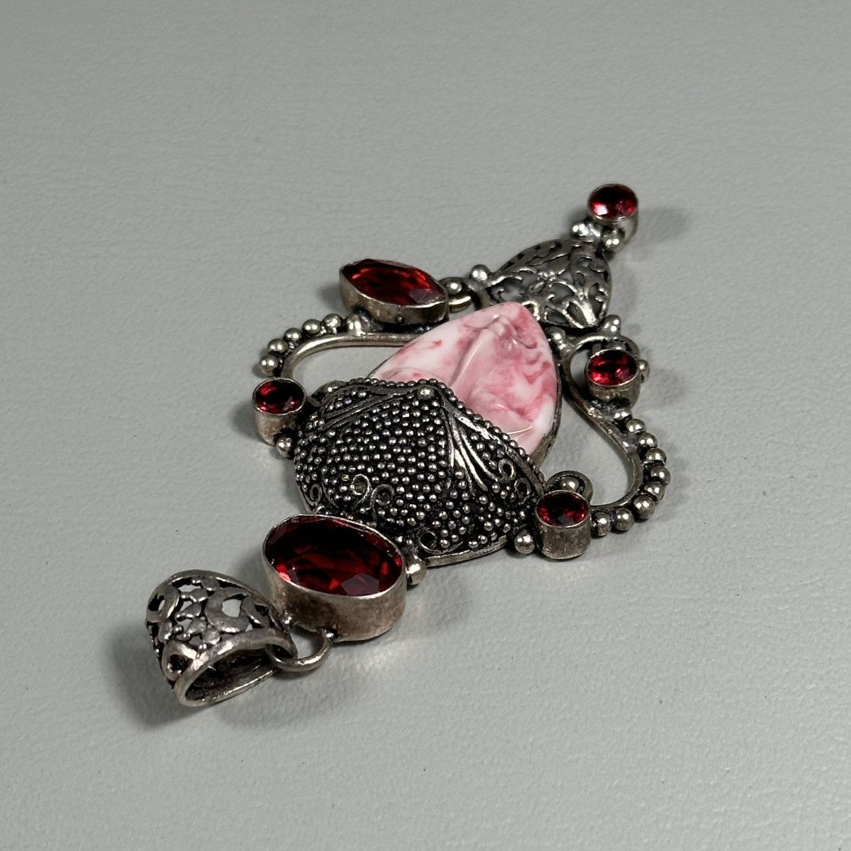 Other Mother Earth Goddess Jewelry Garnet Stone Silver Pendant Size ONE SIZE - 2 Thumbnail