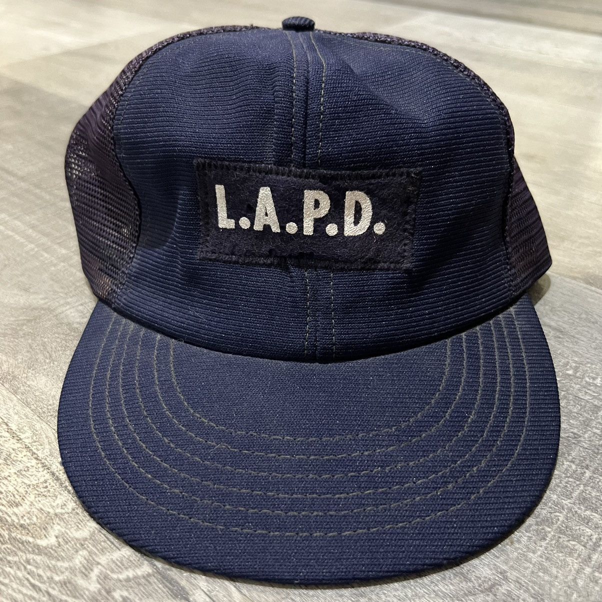 Vintage VTG L.A.P.D. 80's Los Angeles Police Dpt Blue Hat Cap Size ONE SIZE - 1 Thumbnail