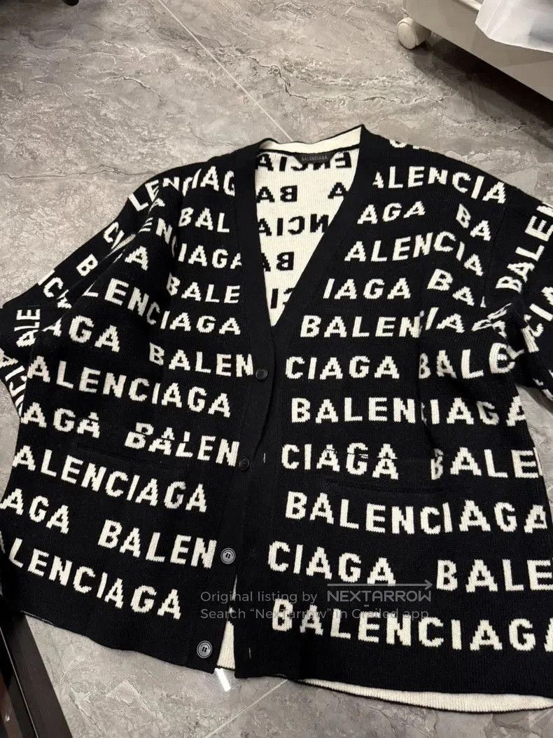 Balenciaga Balenciaga Logo Wool Blend Cardigan. Size US M / EU 48-50 / 2 - 1 Thumbnail