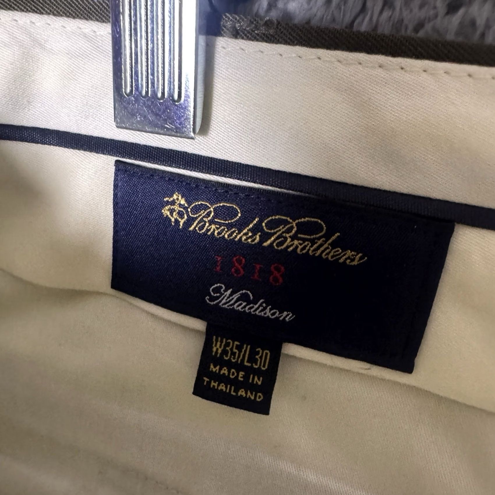 Brooks Brothers Brooks Brothers Pants Mens 35x30 Madison 1818 Pleated Cuffed 100% Wool Dress Size US 35 - 6 Thumbnail