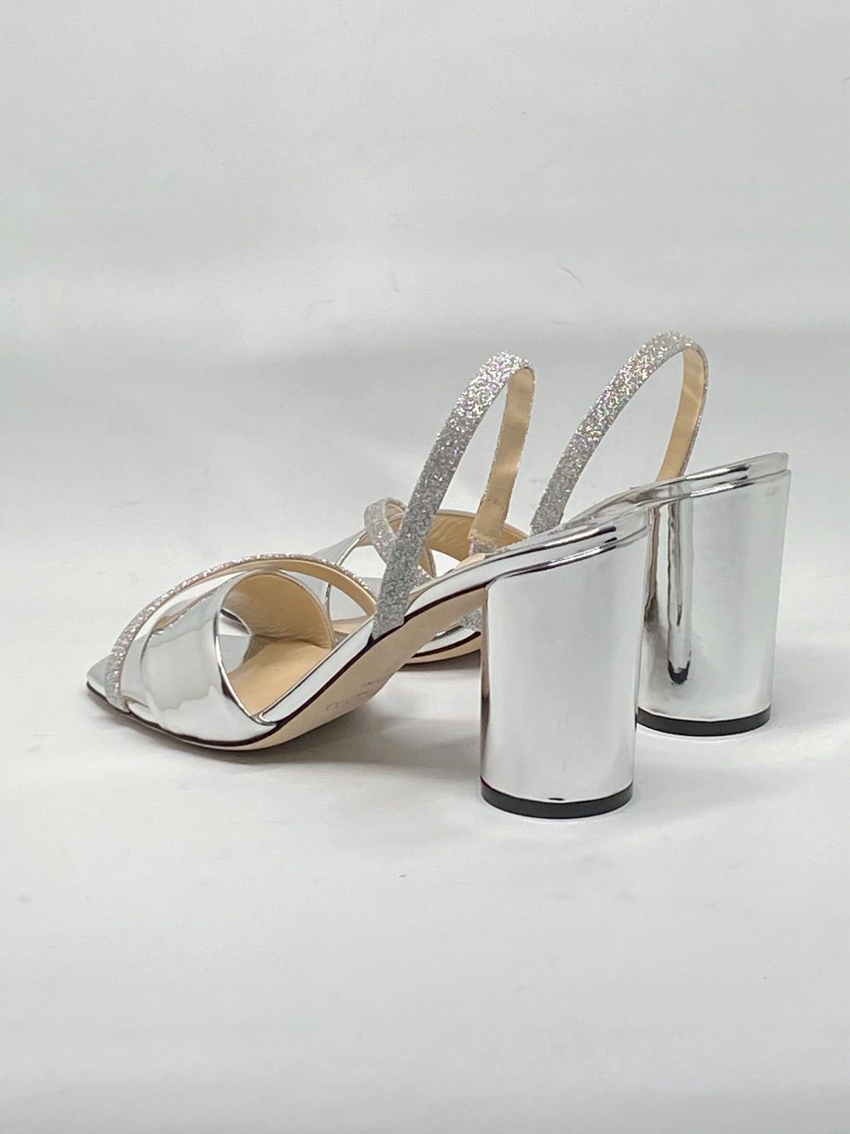 Jimmy Choo Jimmy Choo Plum Metallic Glitter Slingback Sandals size 37 Size US 7 / IT 37 - 8 Thumbnail