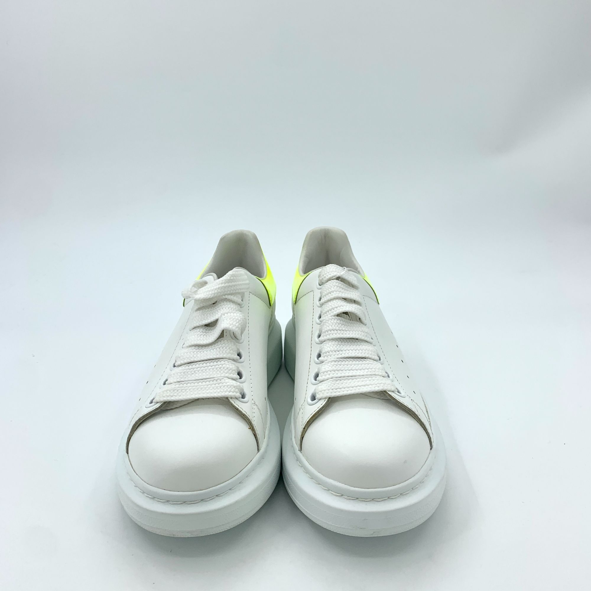 Alexander McQueen Alexander McQueen White & Fluorescent Yellow Heel Thick Sole Size US 8 / IT 38 - 6 Thumbnail