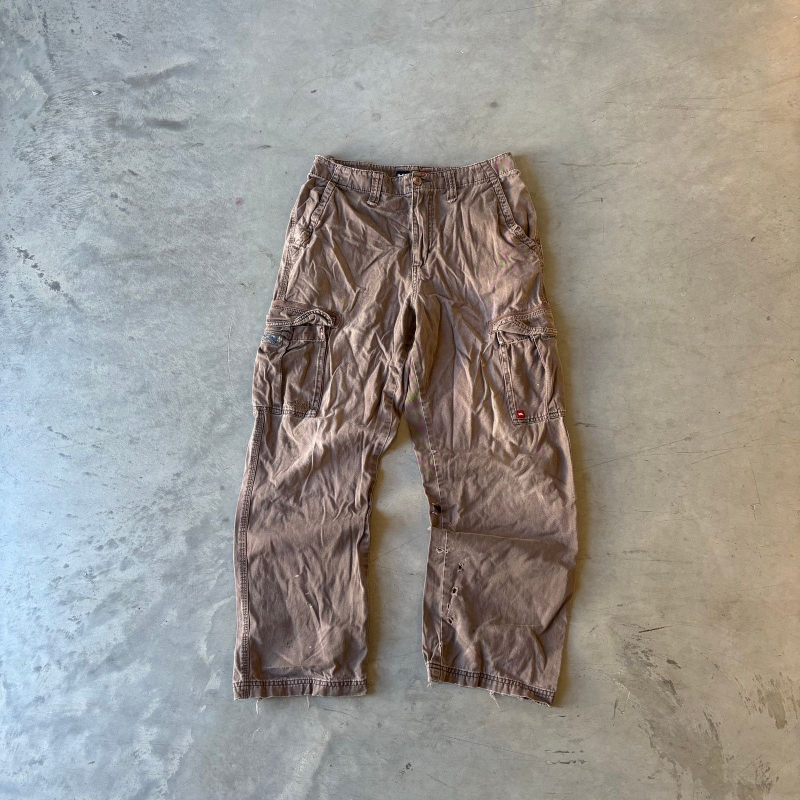 Tony Hawk Vintage Brown Earthtone Distressed Utility Cargo Pants Size US 30 / EU 46 - 1 Thumbnail