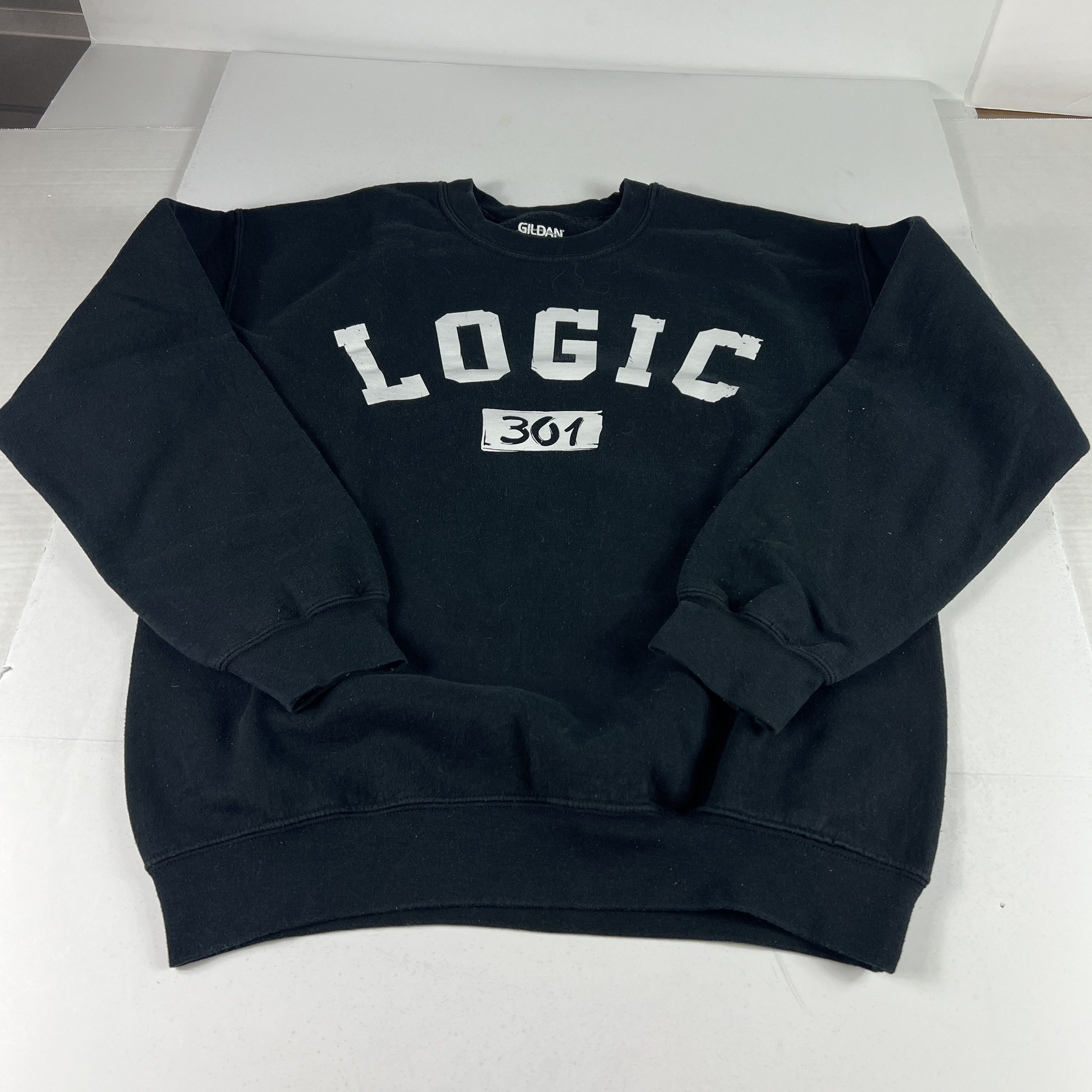 Rap Tees Logic 301 Rap Sweatshirt Black Faded Arch Logo Crewneck Size US M / EU 48-50 / 2 - 1 Thumbnail
