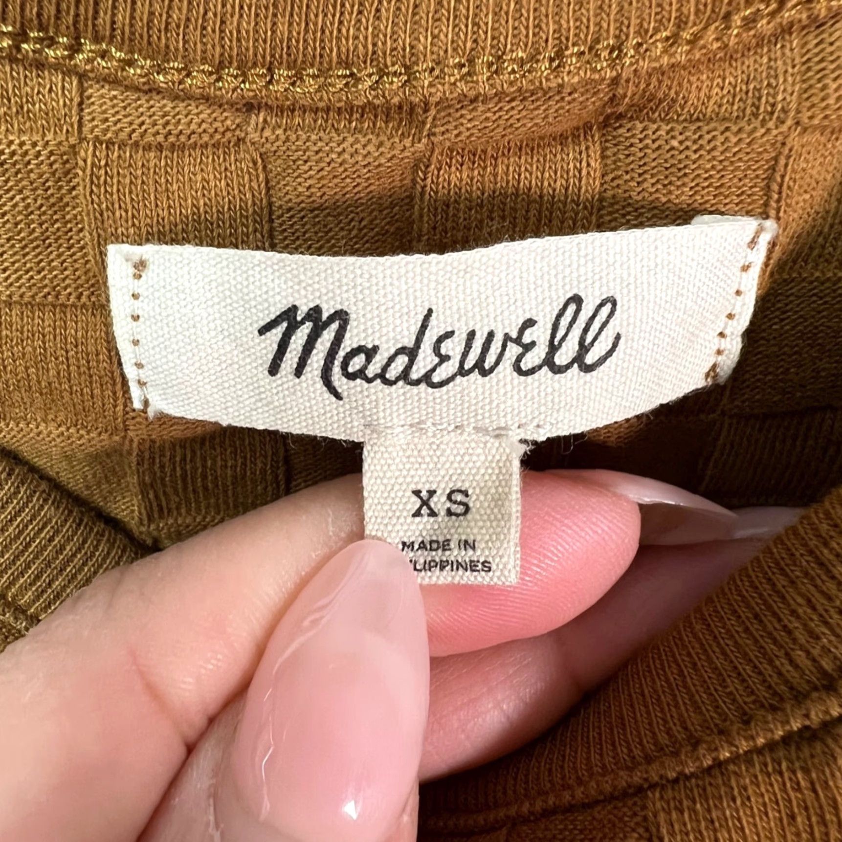 Madewell Madewell Tank Womens XS Brown Textured Cotton Sleeveless Knit Top Size XS / US 0-2 / IT 36-38 - 3 Thumbnail
