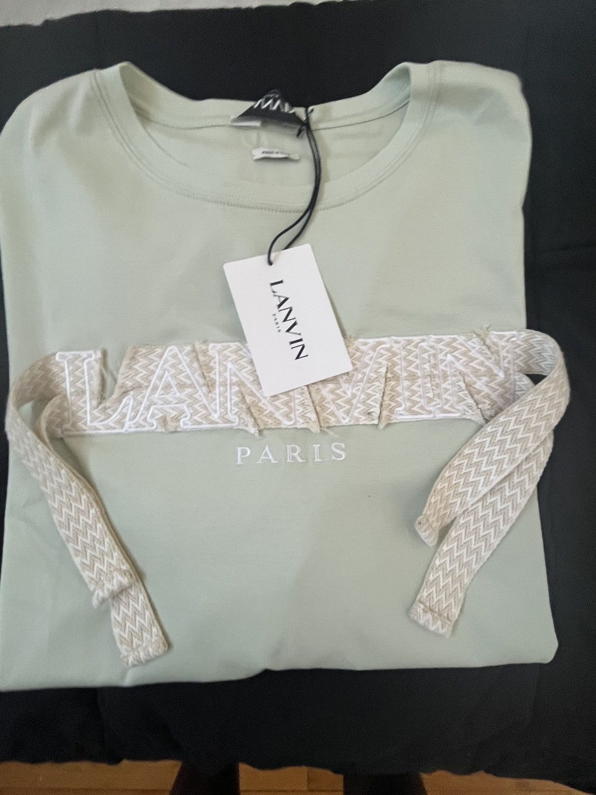 Lanvin LANVIN Curb Embroidered Sage Green Sz: XXL Orig: $690 Size US XXL / EU 58 / 5 - 6 Thumbnail
