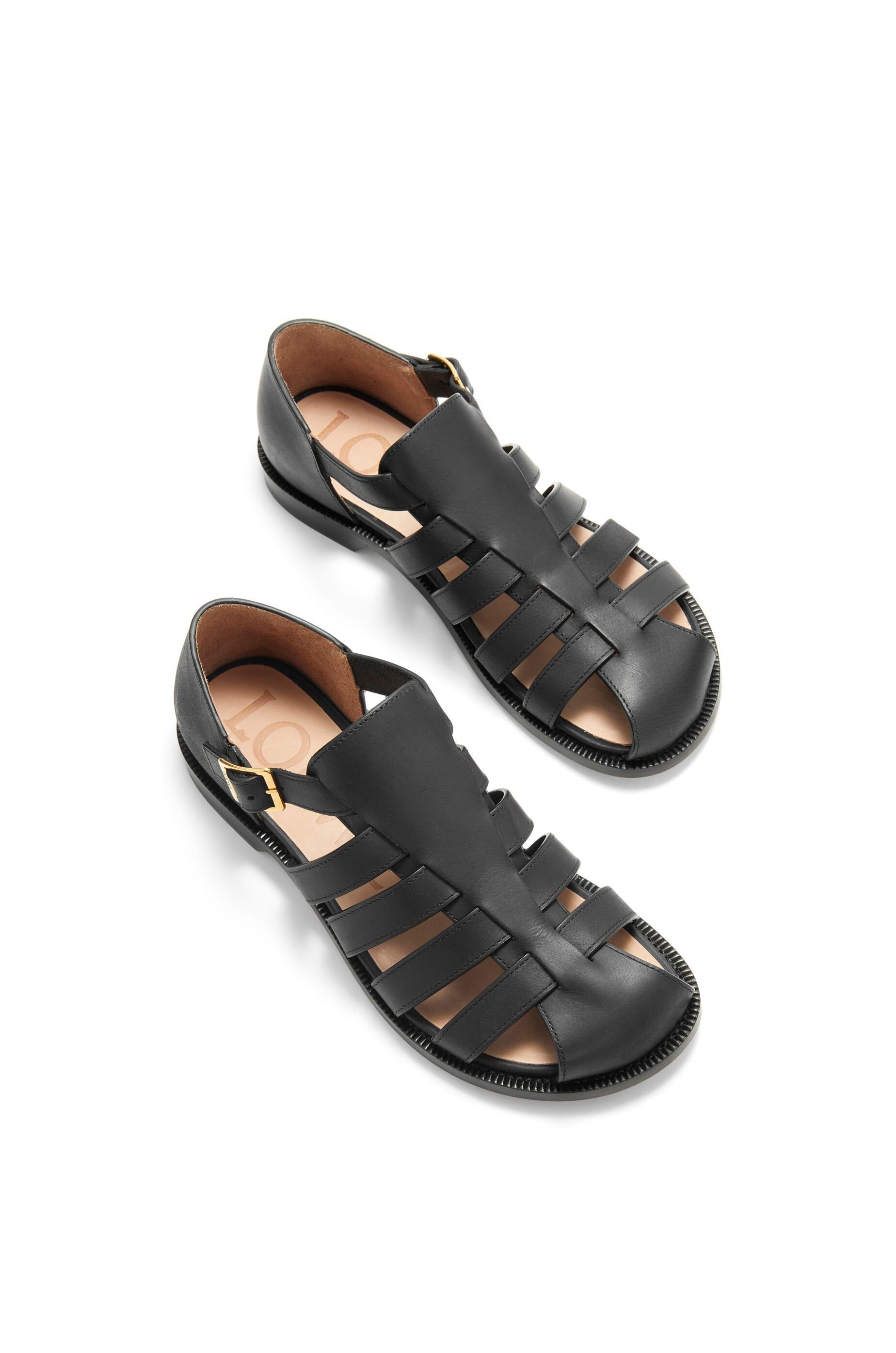 Loewe os11x0725 Campo Leather Cage Sandals in Black Size US 9 / EU 42 - 4 Thumbnail