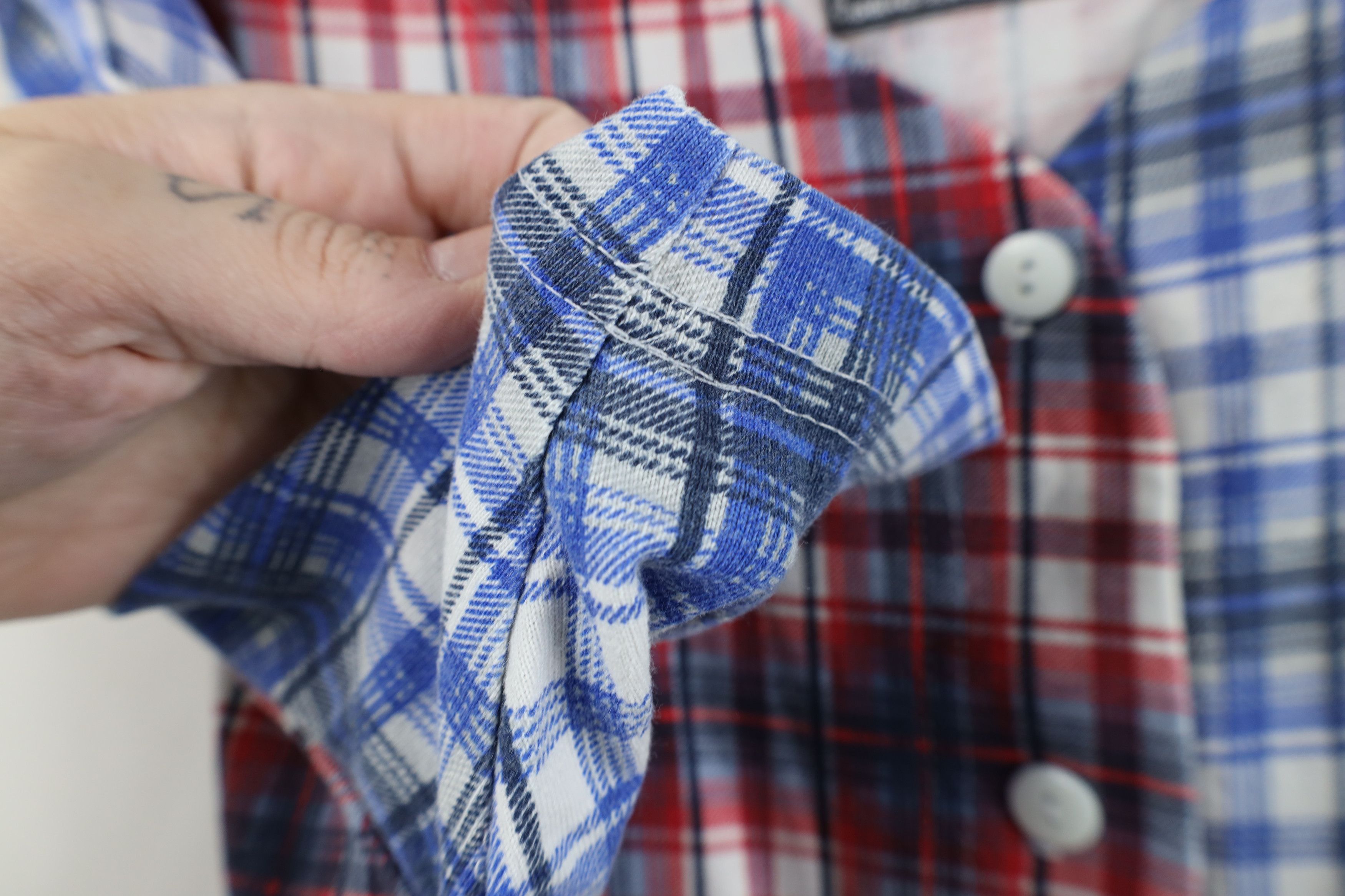 Vintage Vintage 90s Streetwear Faded Flannel Baseball Jersey Plaid Size XL / US 12-14 / IT 48-50 - 8 Thumbnail