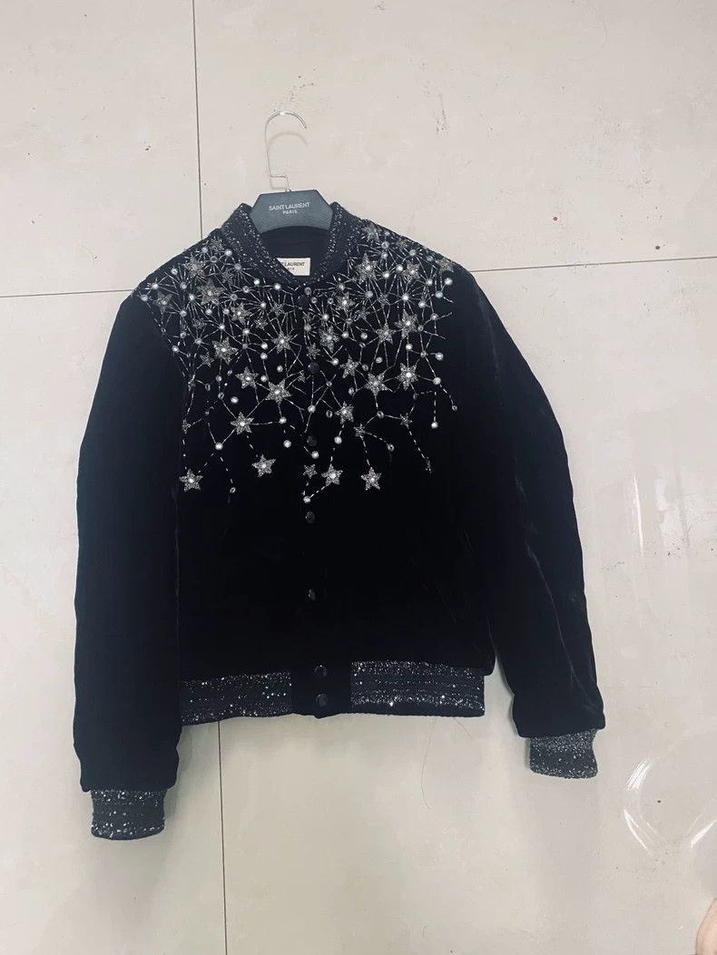 Yves Saint Laurent saint laurent 19 FW baby's breath velvet rhinestone basebal Size XS / US 0-2 / IT 36-38 - 1 Thumbnail