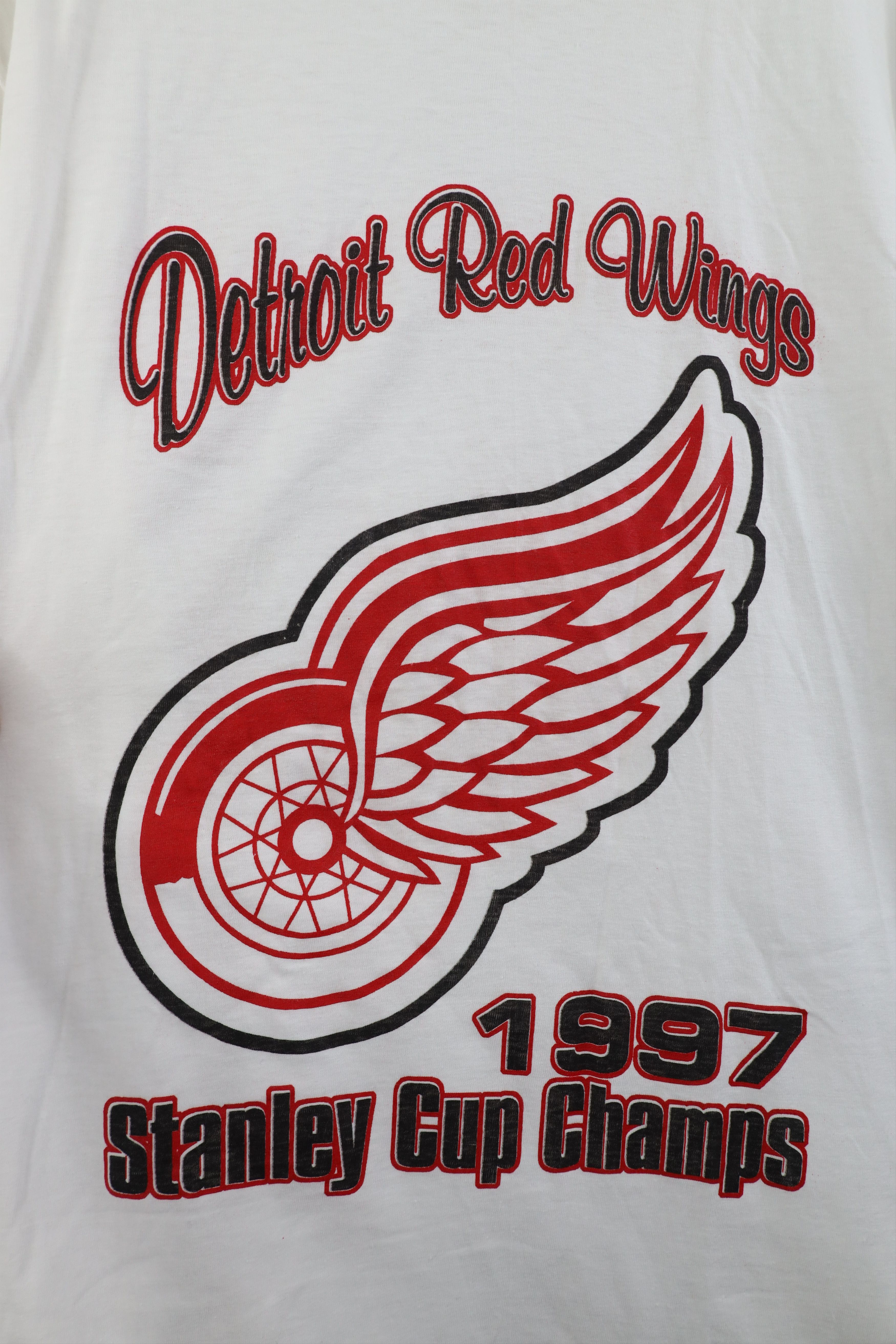 Vintage Vintage 90s Stanley Cup Champions Detroit Red Wings T-Shirt Size US XL / EU 56 / 4 - 4 Thumbnail