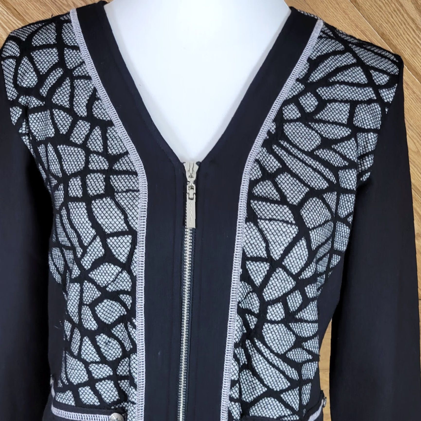 Vintage Dzhavael Womens Sweater Jacket Zip Up Long Sleeve Black Size Large Size L / US 10 / IT 46 - 2 Thumbnail