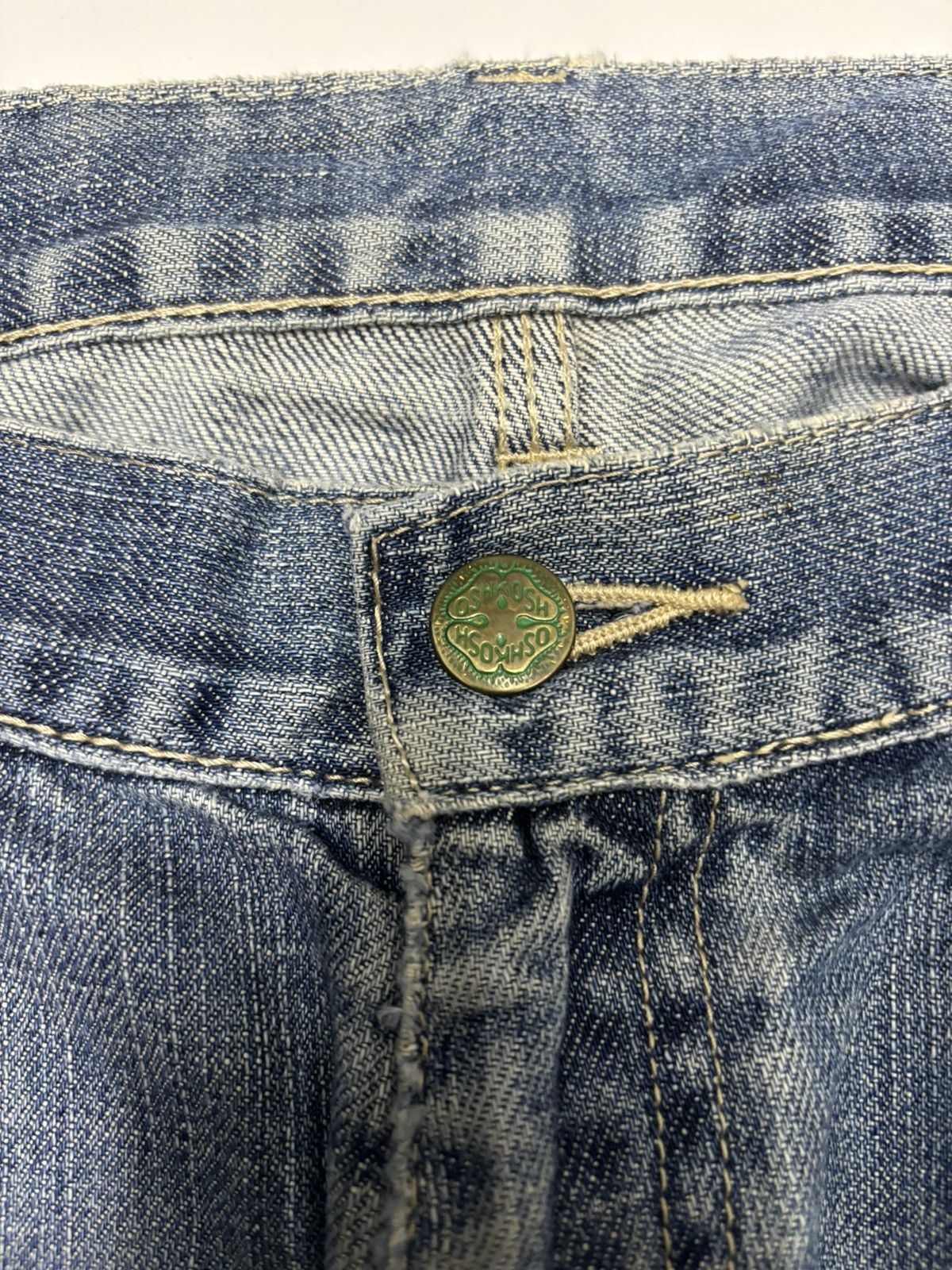 Japanese Brand 🔥OSHKOSH BAGGY THRASHED DISTRESS CARPENTER JEANS Size US 38 / EU 54 - 8 Thumbnail