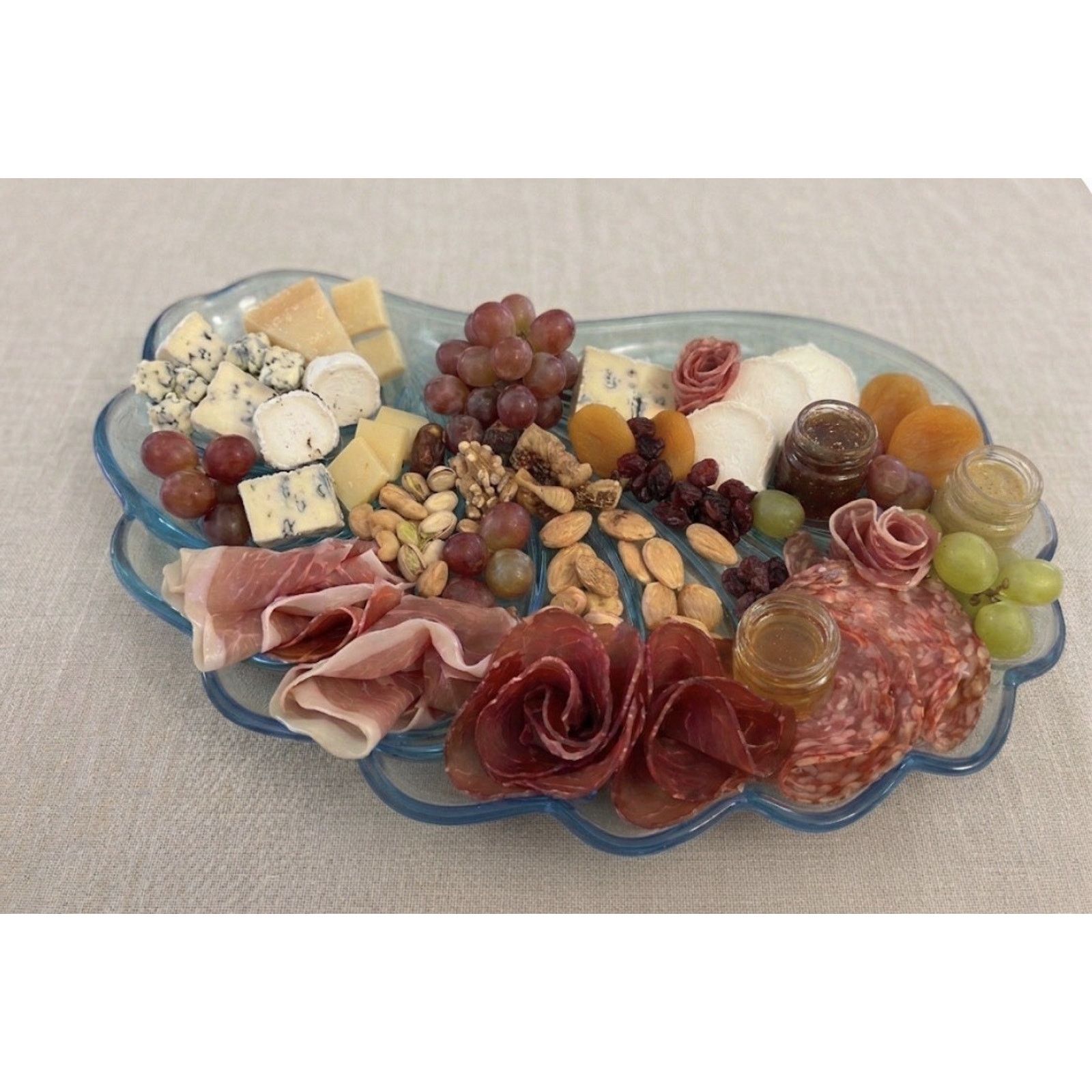 Other Hazel Atlas Vintage Capri Blue Sea Shell Snack Plates Size ONE SIZE - 4 Thumbnail
