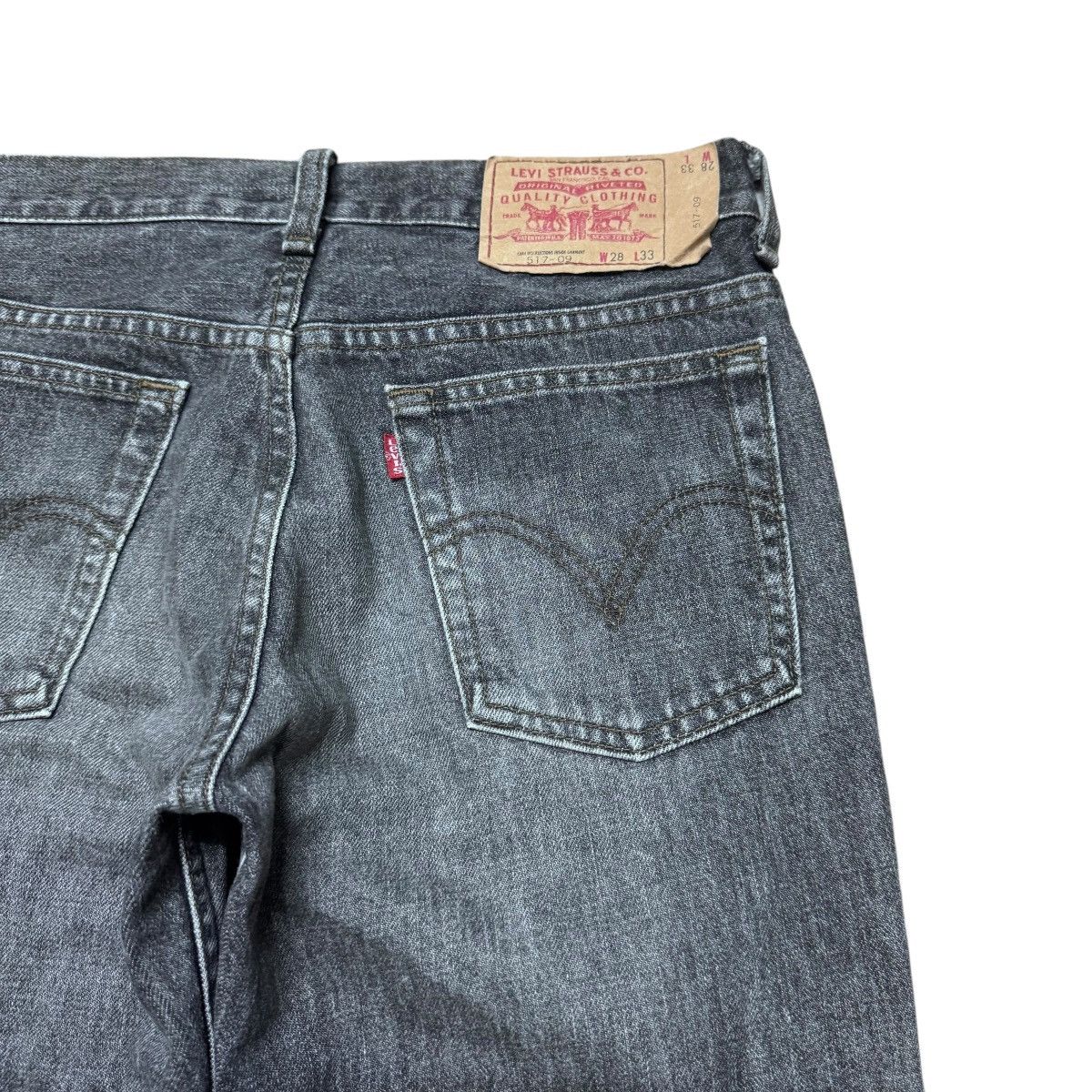 Levi's Vintage Levis 517 Faded Black Denim Flare Jeans Hedi Slimane Size US 29 - 11 Thumbnail