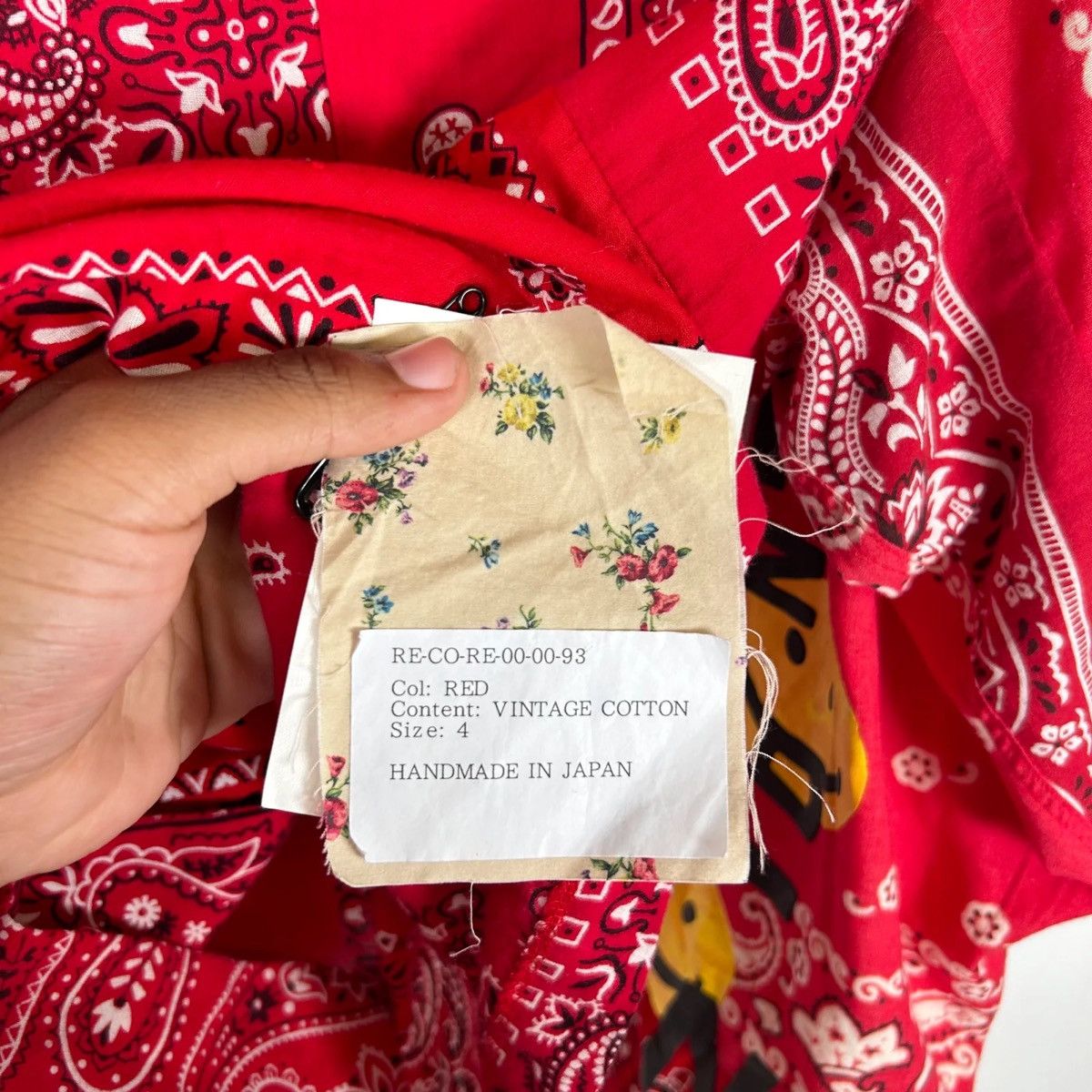READYMADE Readymade Red Bandana Longsleeve 'Sleeping Shirt' Size US XL / EU 56 / 4 - 5 Thumbnail