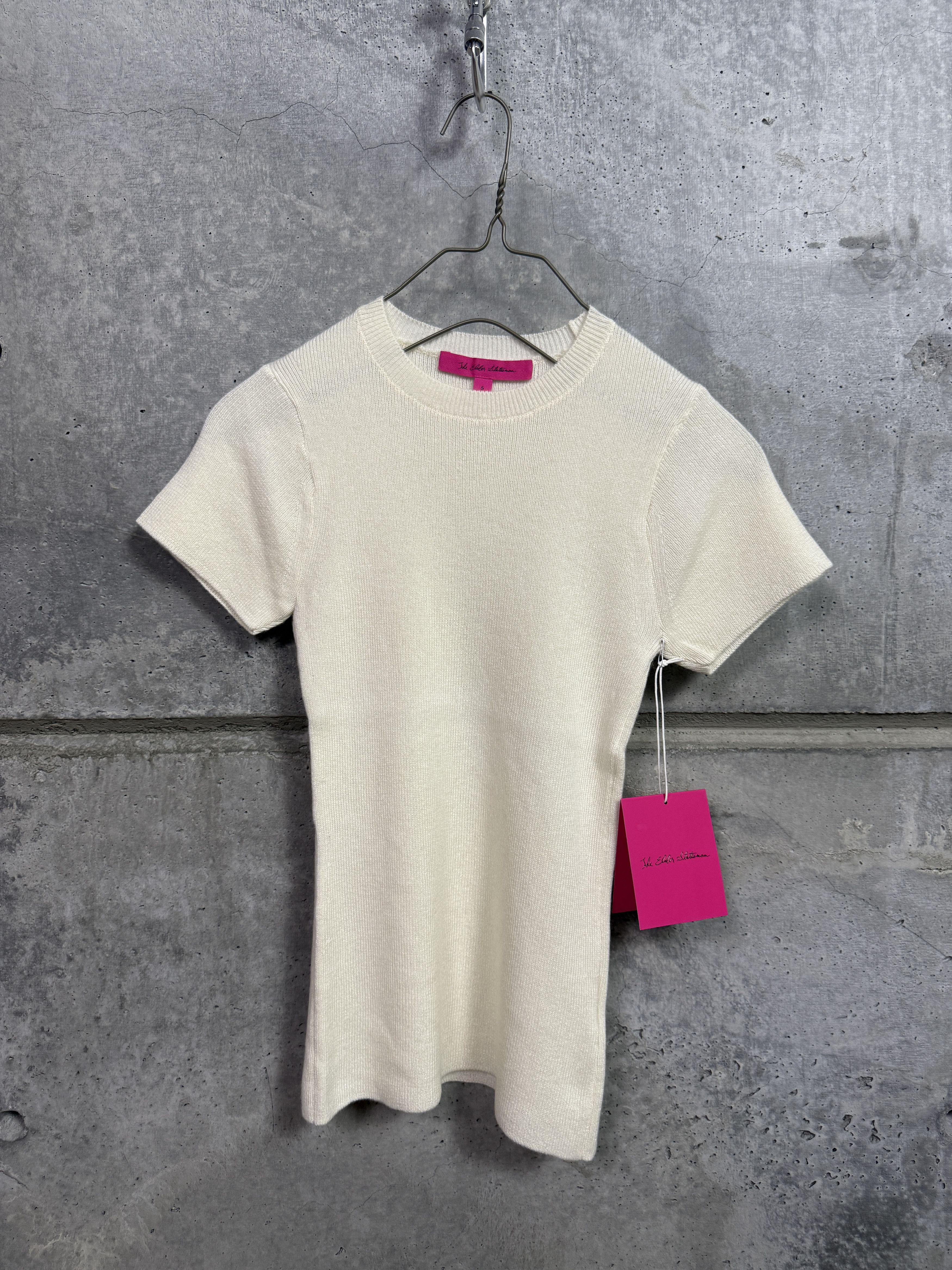 The Elder Statesman $495 The Elder Statesman Delicash White Fitted Tee Size S / US 4 / IT 40 - 6 Thumbnail