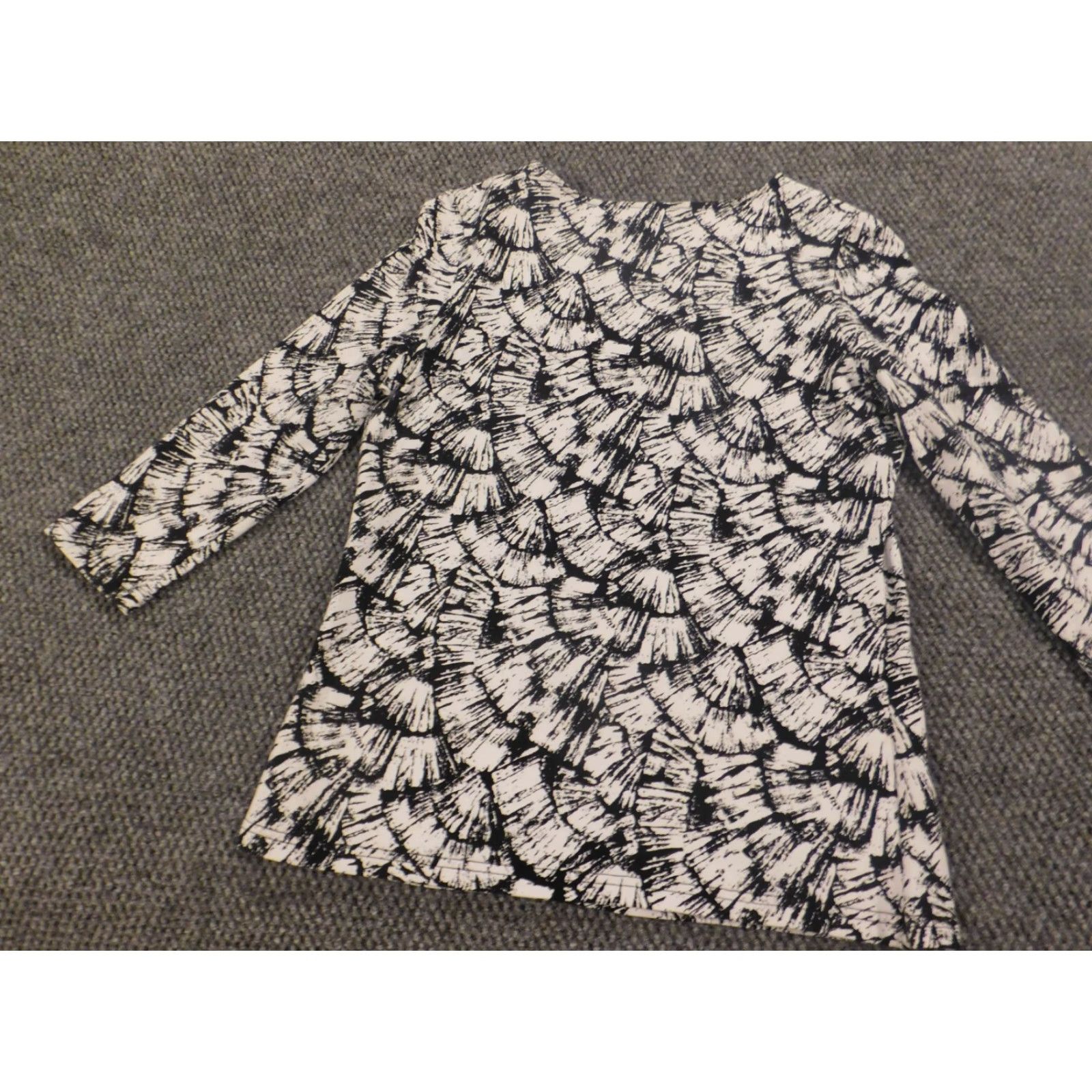 Vintage Kim Rogers Shirt Womens S Black Crew Neck Pullover Stretch Top Geometric Pattern Blouse Casual Regular Designer Womens Blouse Size S / US 4 / IT 40 - 7 Thumbnail