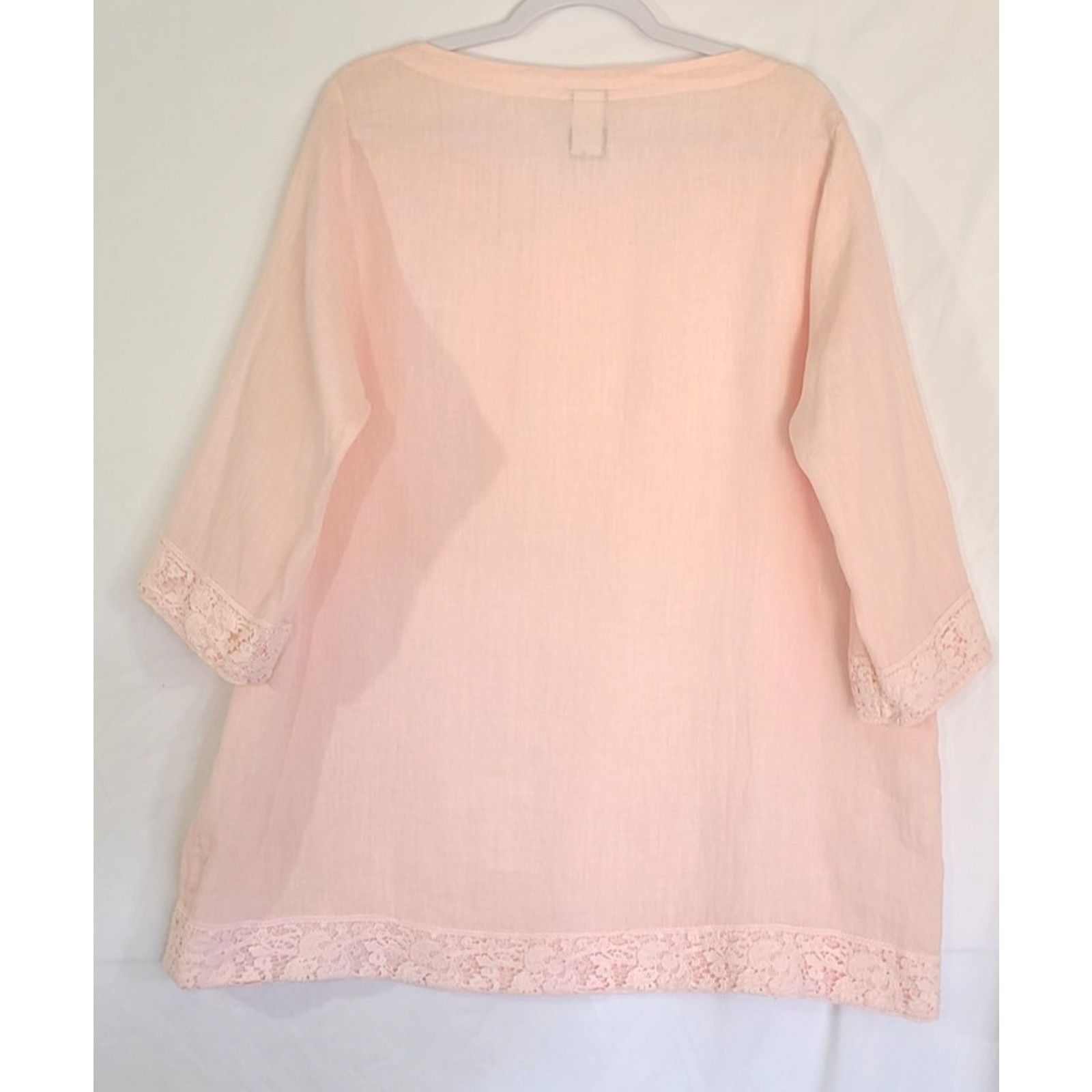 Other Matchpoint Womens 100% Linen Pink Tunic Skirt Set Large Size 32" / US 10 / IT 46 - 7 Thumbnail
