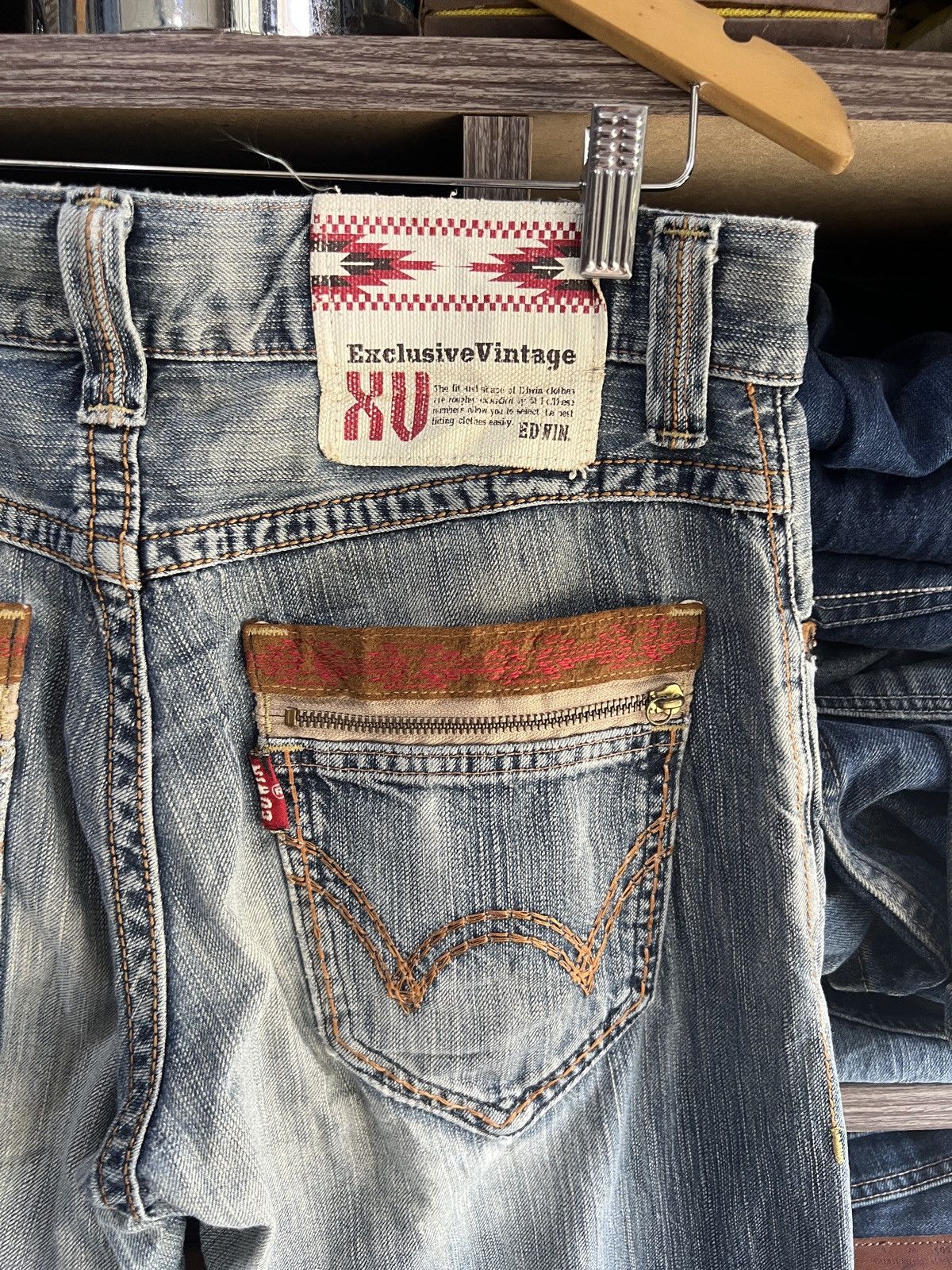 Edwin 🔥Edwin Exclusive Vintage XV Distressed Denim Size US 33 - 15 Thumbnail