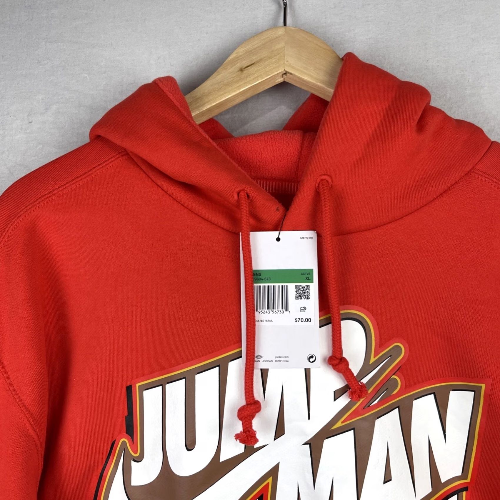 Jordan Brand Air Jordan Hoodie Mens XL Orange Jumpman Core Fleece Sweatshirt DC9604-673 Size US XL / EU 56 / 4 - 6 Thumbnail
