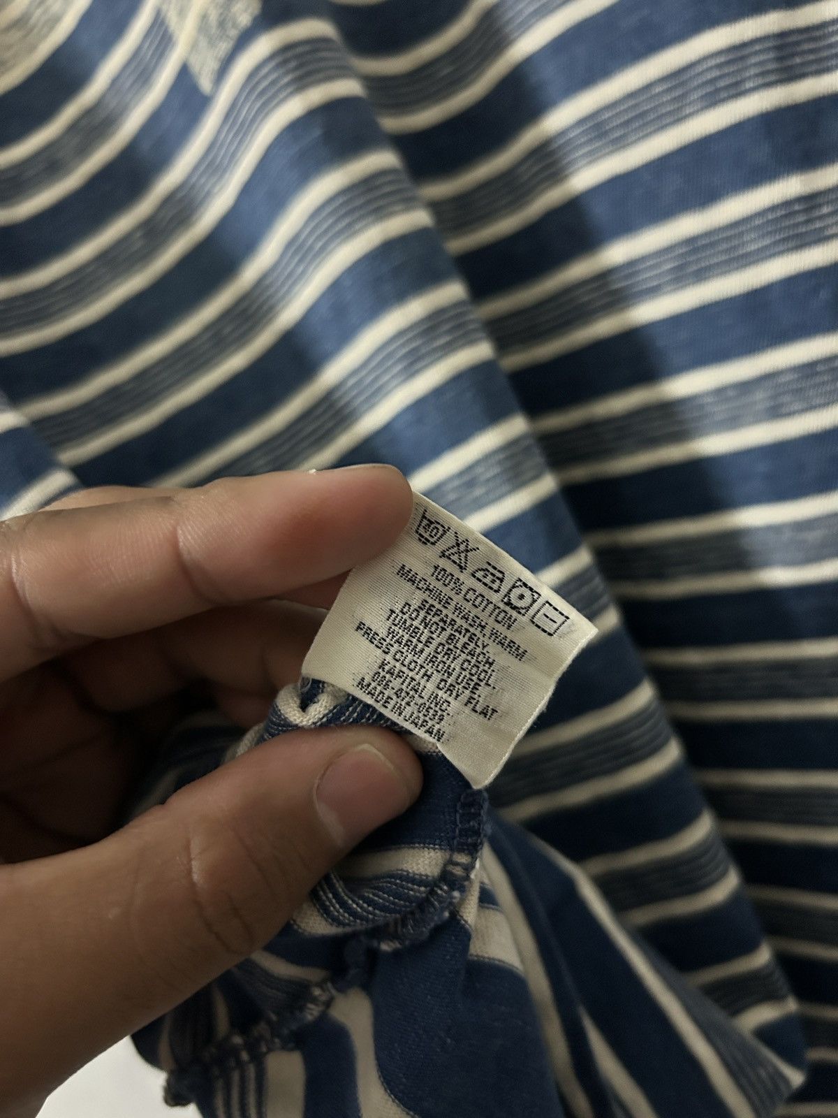 Japanese Brand Kapital 43 Indigo Stripe Longsleeve Baseball Shirt Size US M / EU 48-50 / 2 - 10 Thumbnail