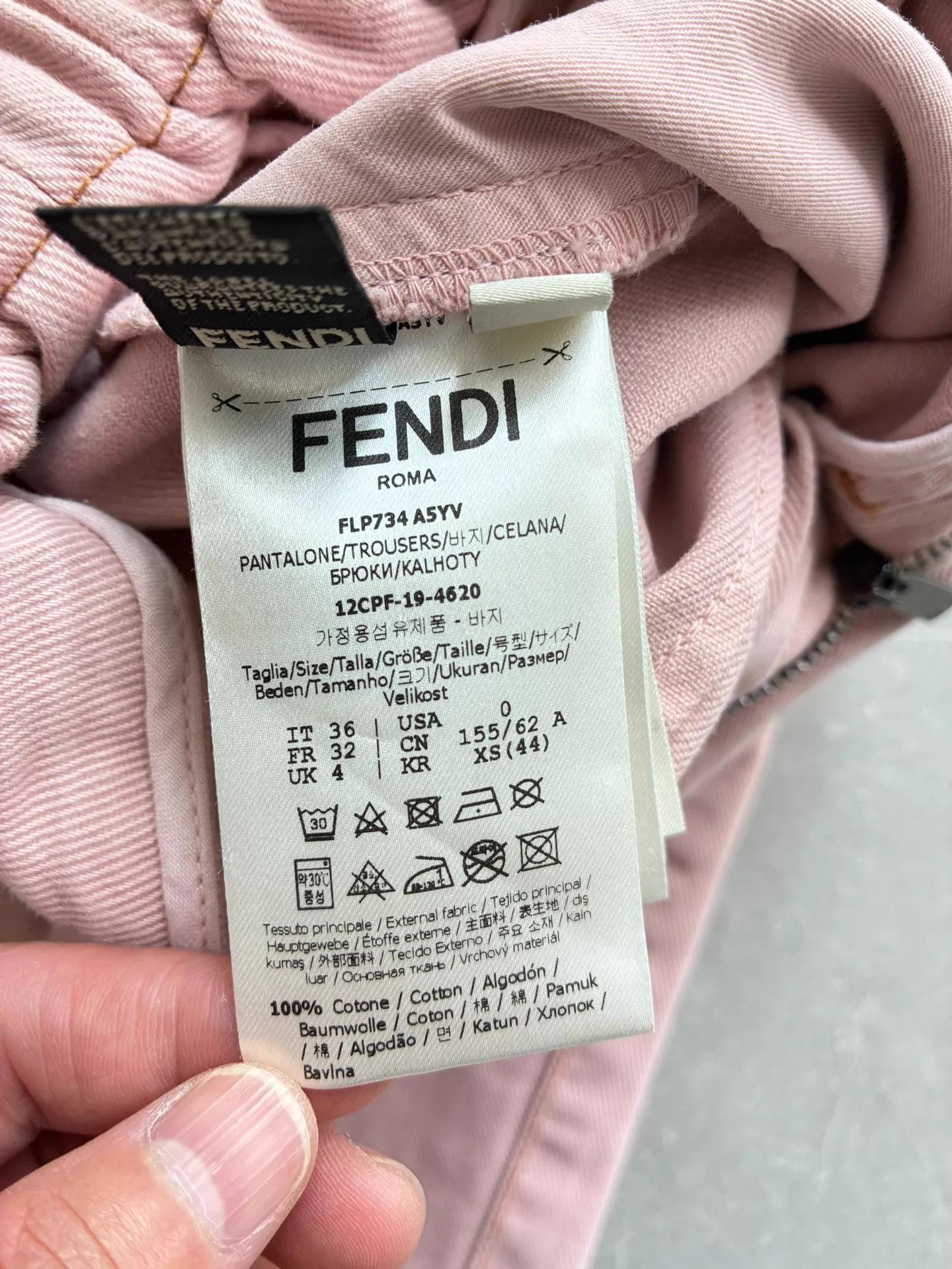Fendi FENDI Pink High-Waist Bloom Pants Women's 36 Size 25" / US 0 / IT 36 - 7 Thumbnail
