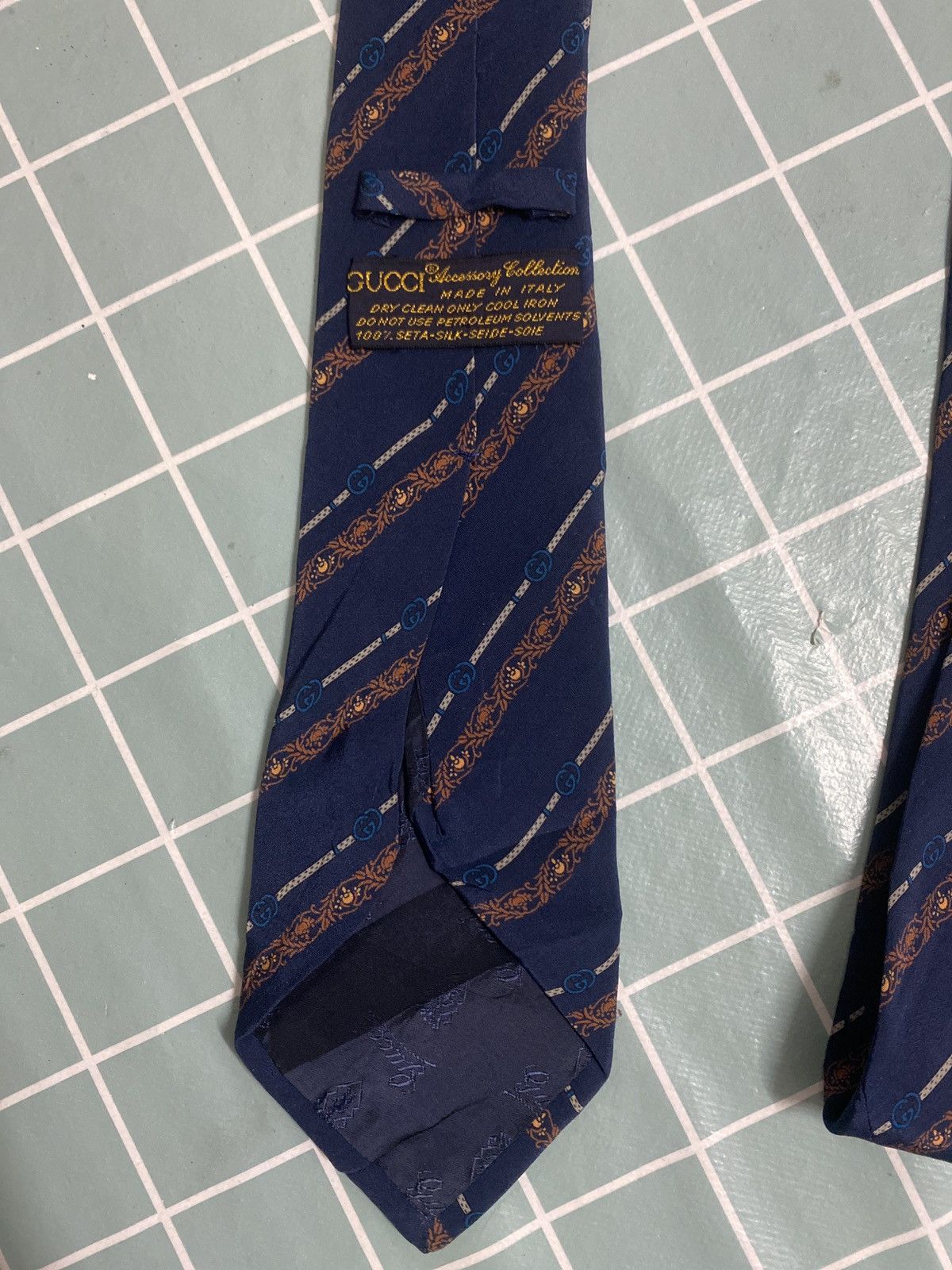 Gucci × Vintage Rare Vintage Tie Gucci Big Logo Size ONE SIZE - 6 Thumbnail