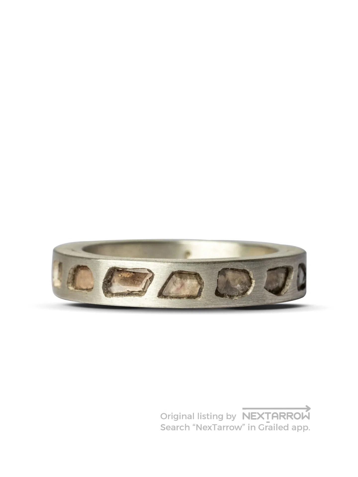 System Diamond Slabs 925 Silver Ring. Size ONE SIZE - 4 Thumbnail