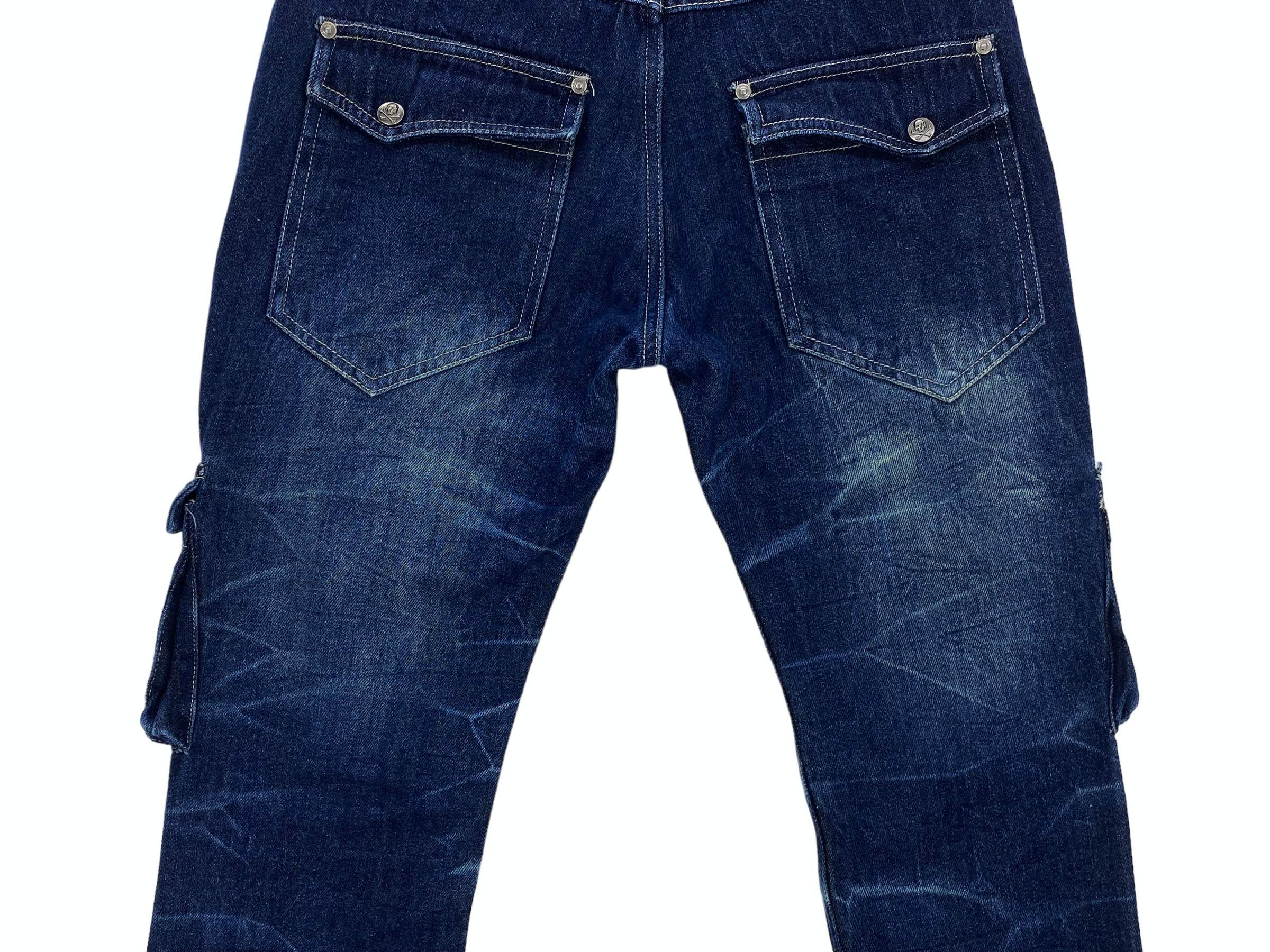 Japanese Brand Double Focus Cargo Jeans Multipocket Jeans Bondage Jeans Size US 29 - 7 Thumbnail
