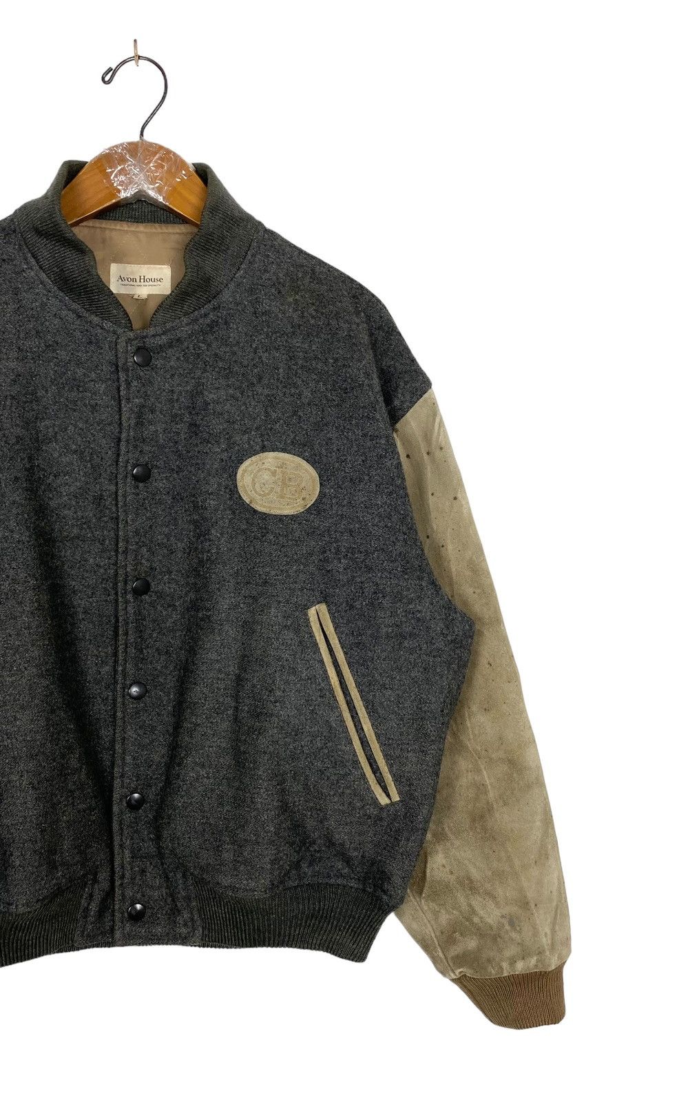 Japanese Brand Rare‼️ Vintage Avon House Wool Varsity Suede Leather Size US M / EU 48-50 / 2 - 3 Thumbnail