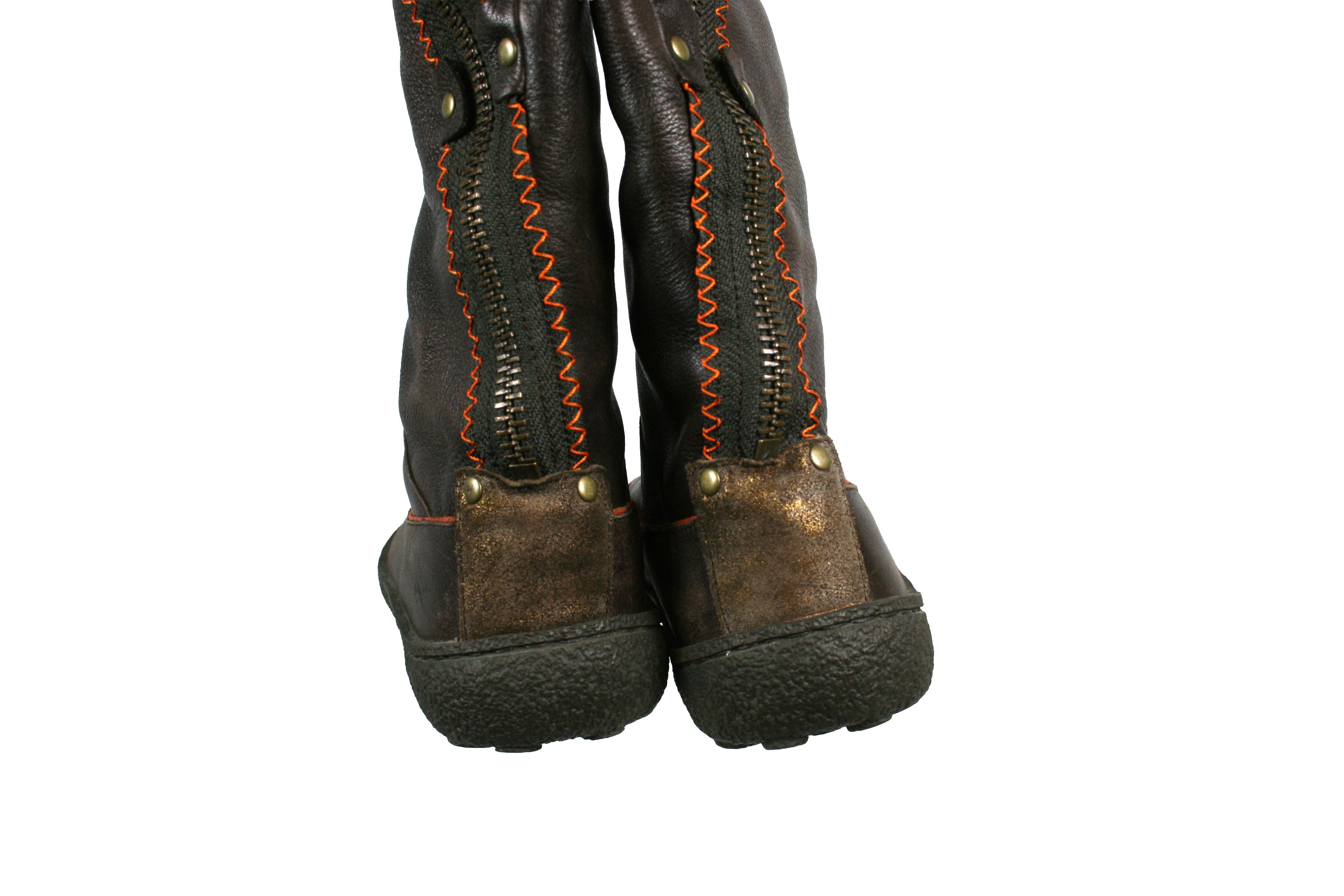 Camper Y2K Moto Boxing Knee High Leather Boots Vintage Size US 7 / IT 37 - 14 Thumbnail