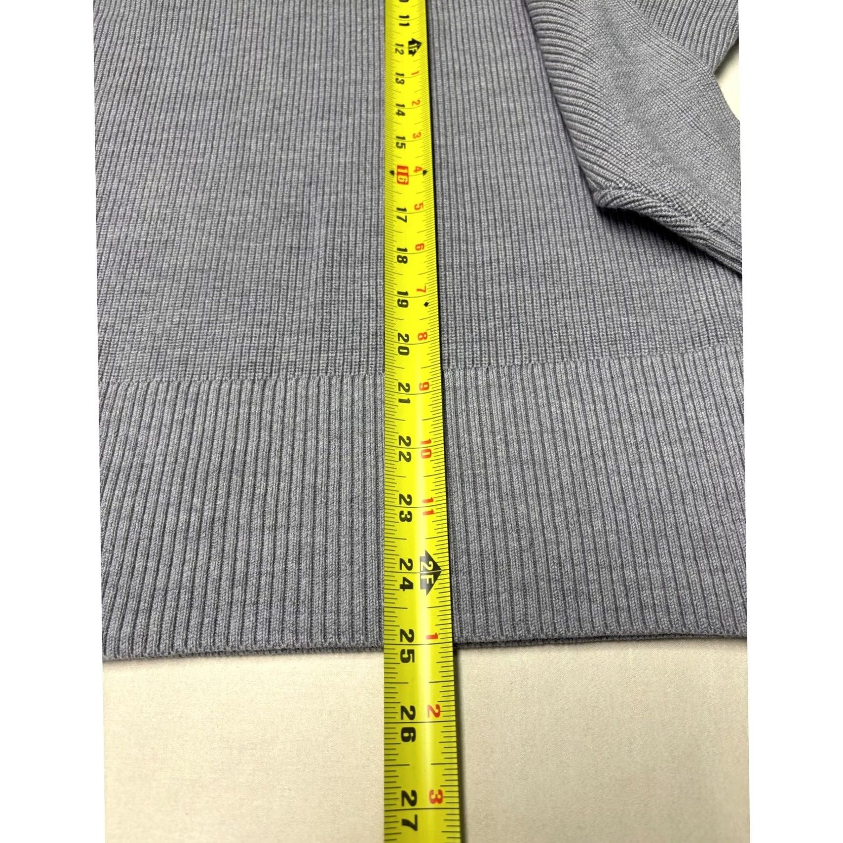 Brooks Brothers Brooks Brothers Gray 100% Merino Wool Ribbed V-Neck Sweater Womens Large Size L / US 10 / IT 46 - 5 Thumbnail