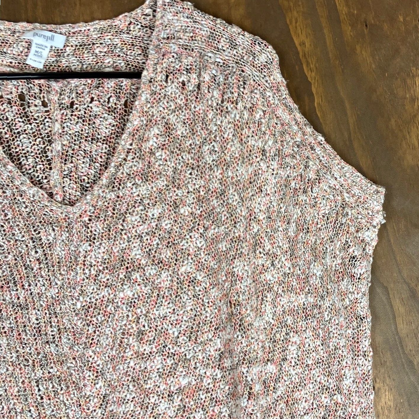 J. Jill Pure Jill Women's Sweater Multicolor Petite Loose-Fit V-Neck Cotton Blend M/L P Pullover Knit Short Sleeve Fall Winter Spring Casual Workwear Mens/N/A Size M / US 6-8 / IT 42-44 - 5 Thumbnail