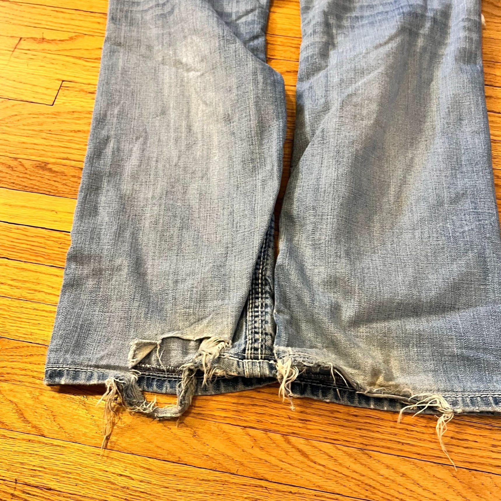 Silver Jeans Co. Silver Jeans Co. Jake Straight Distressed Thick Stitch Pants Mens 34 Regular Blue 30in Inseam Size US 34 / EU 50 - 5 Thumbnail