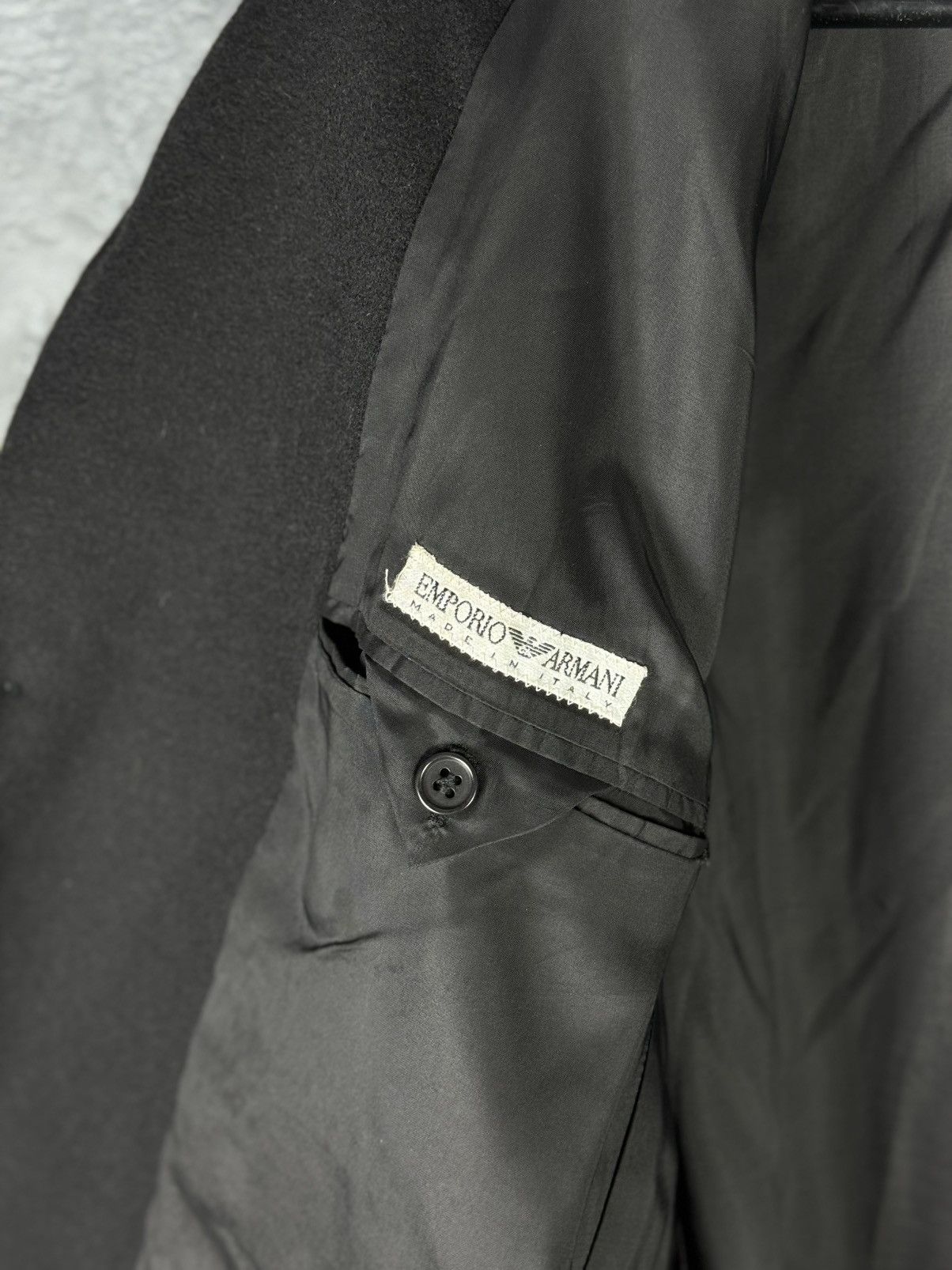 Emporio Armani 90s Vintage Mens EMPORIO ARMANI Black Coat Blazer Wool Italy Size US M / EU 48-50 / 2 - 13 Thumbnail