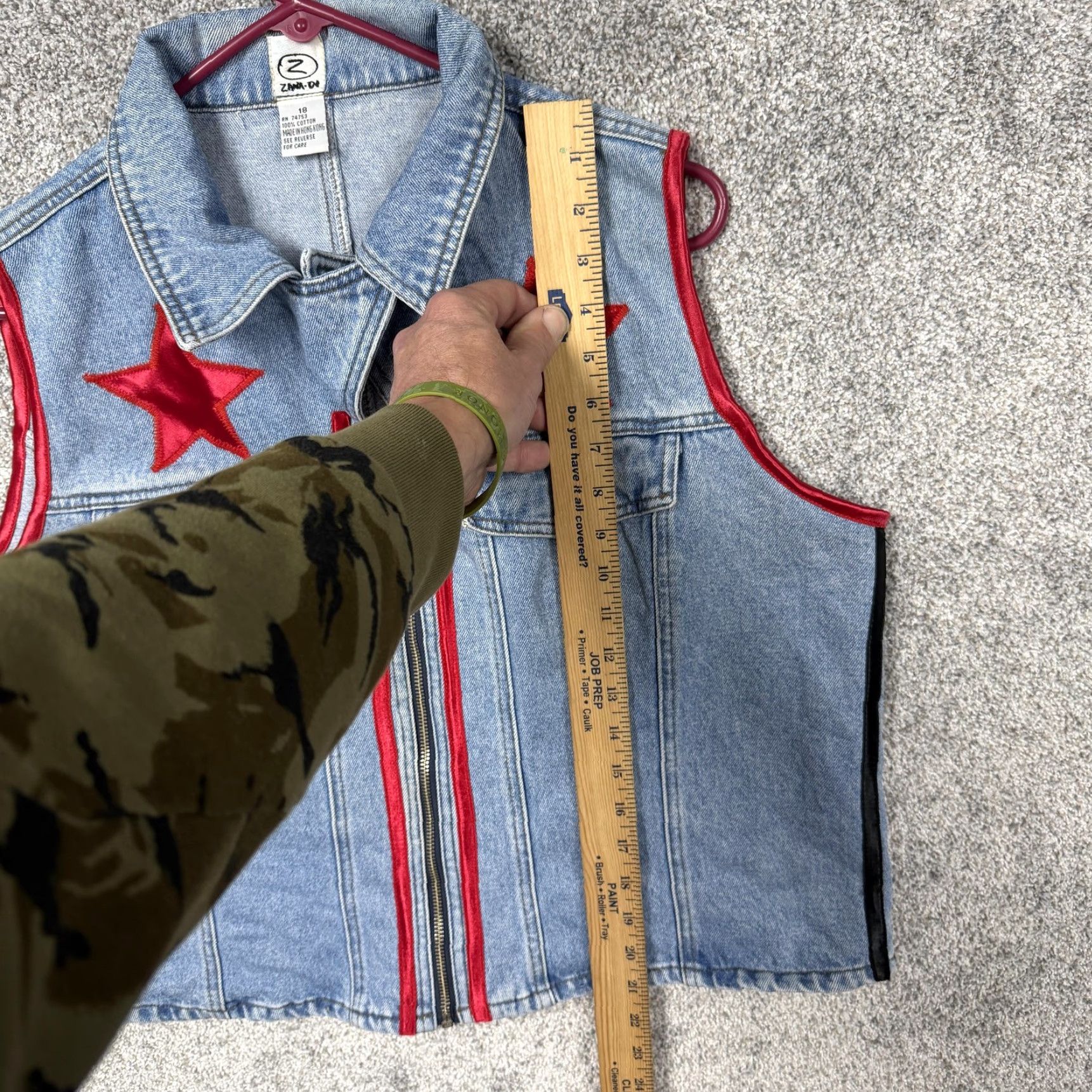 Denime VINTAGE 90s Y2K Zana-Di Denim Vest 18 Bubblegum Kidcore Patriotic Streetwear Women's Vest Blue Star Size XXL / US 16-18 / IT 52-54 - 2 Thumbnail