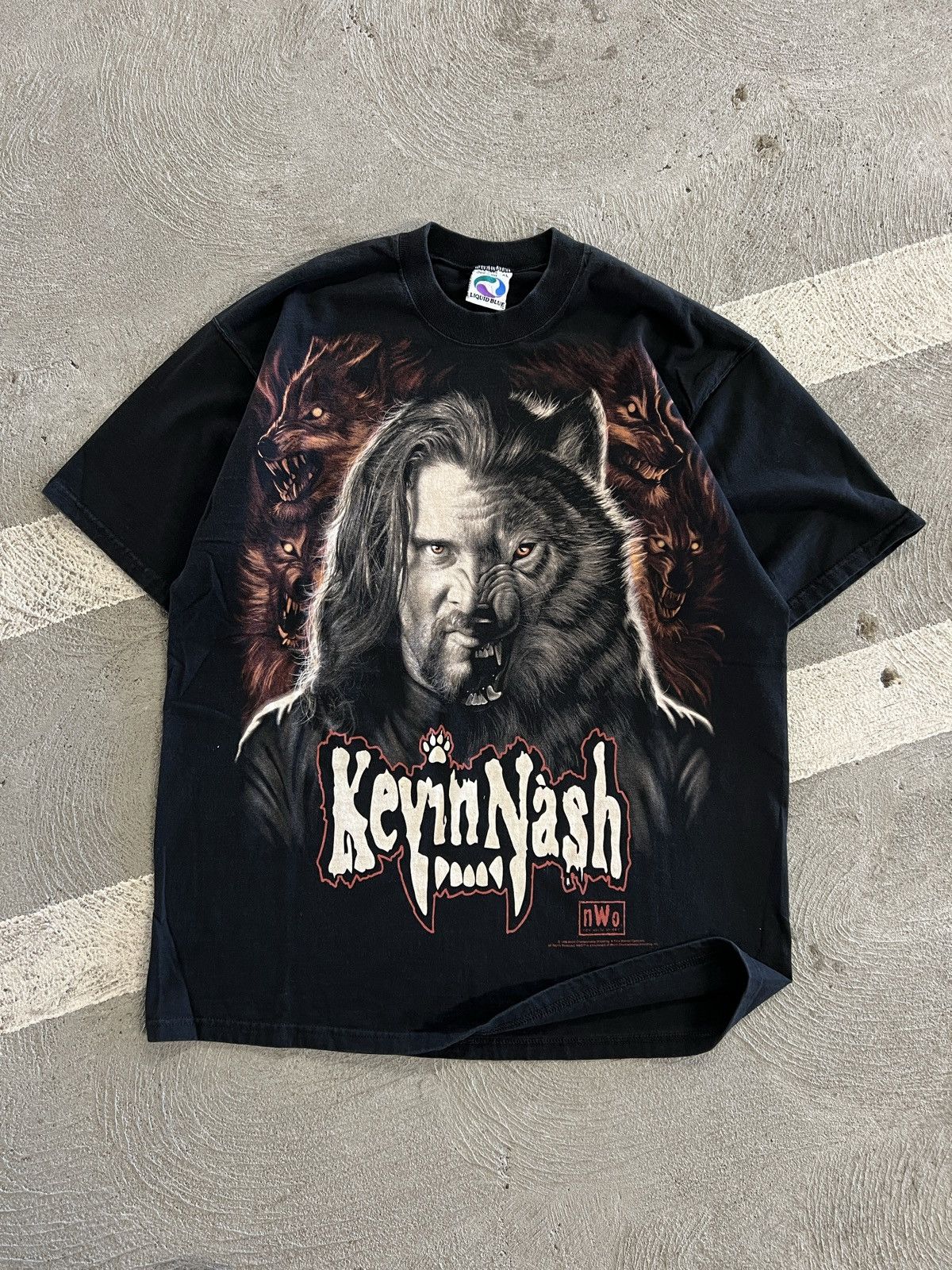 image of Vintage 90's Wcw/wwe Kevin Nash Shirt in Black, Men's (Size XL)