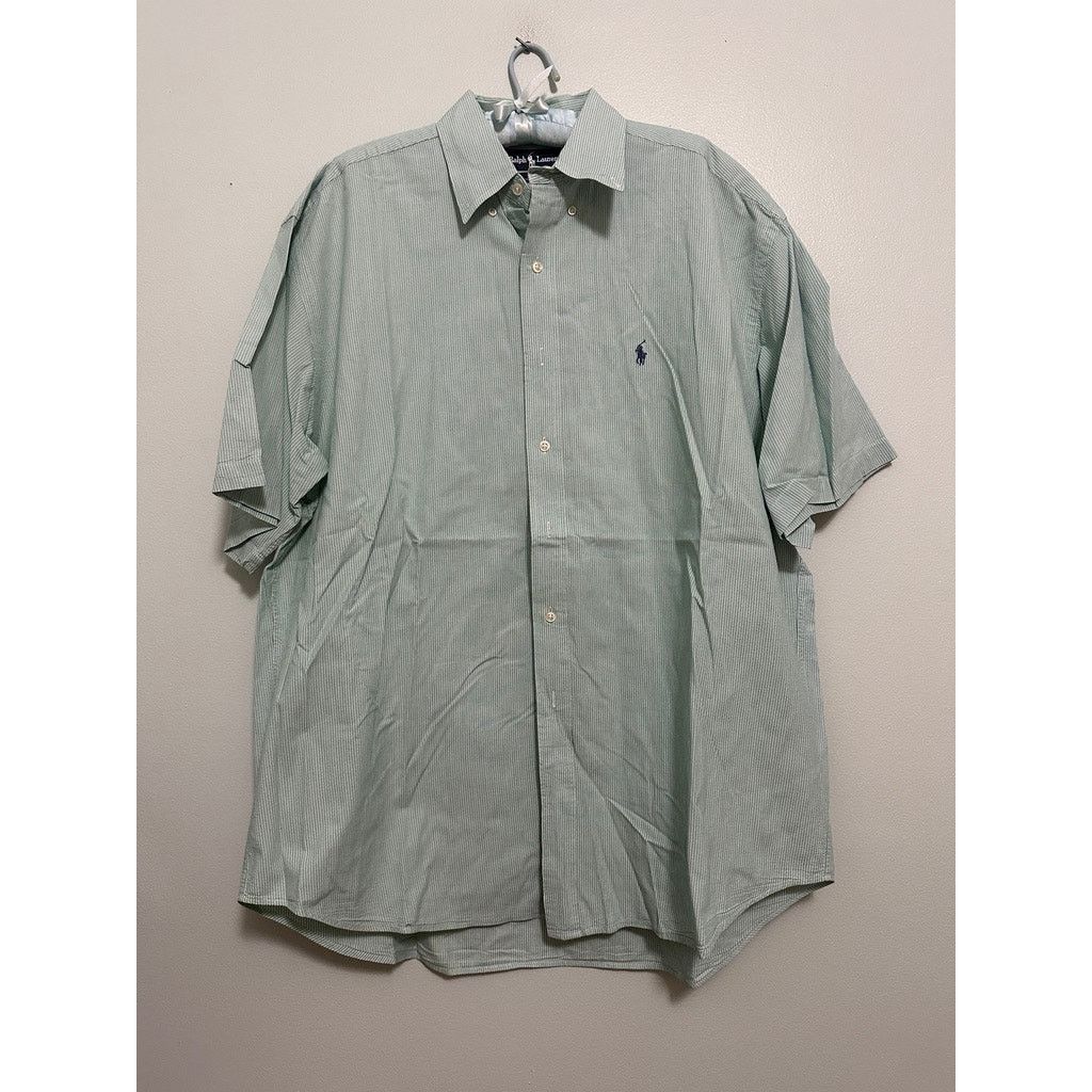 Ralph Lauren Ralph Lauren green seersucker short sleeve Blake button down Size US XL / EU 56 / 4 - 2 Thumbnail