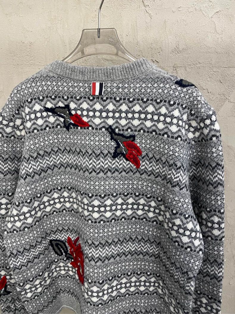 Thom Browne Thom browne Gray fw24 embroidered floral latest show round- Size M / US 6-8 / IT 42-44 - 4 Thumbnail