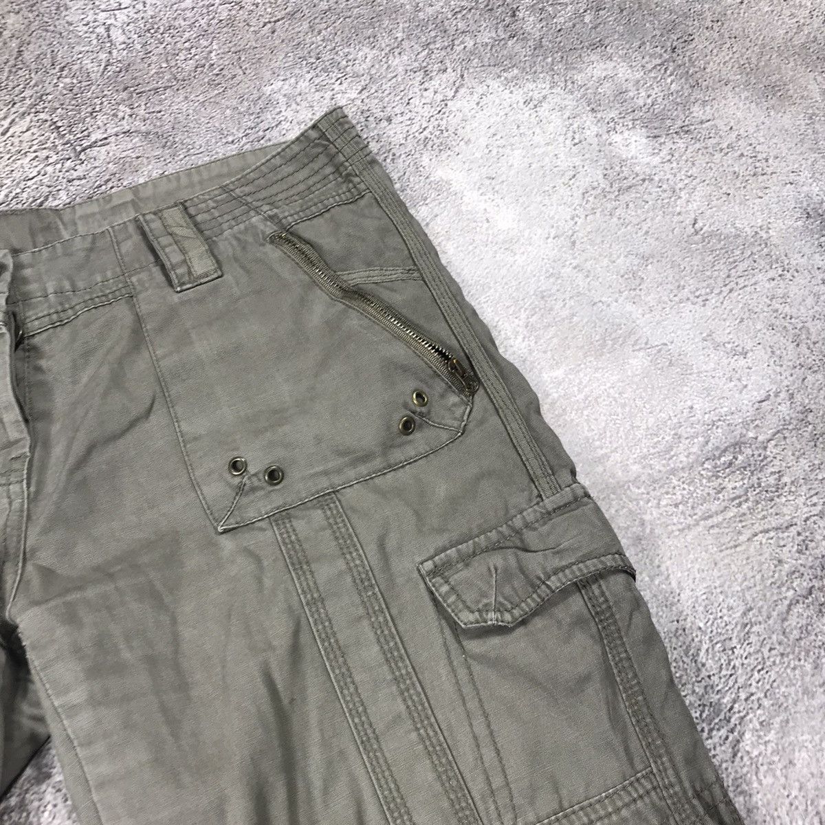 Vintage Vintage 90s Baggy Cargo Pants Distressed Parachute Grunge 29 Size 29" - 6 Thumbnail