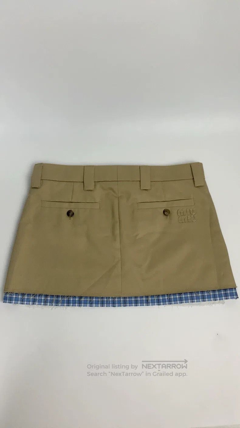 Miu Miu Miu Miu 40 Retro literary style Khaki ultra-short overskirt Size 39" - 3 Thumbnail