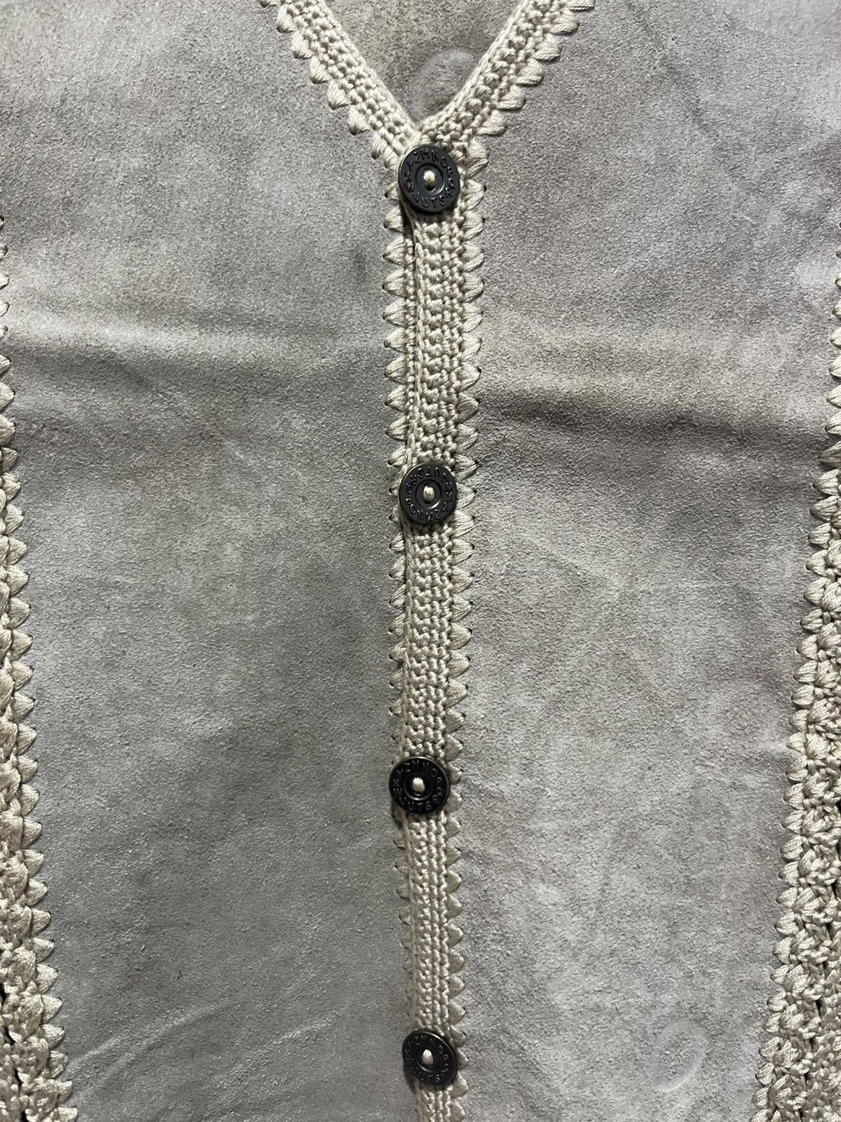 Genuine Leather × Leather × Vintage Vintage knitted leather Vest Size US M / EU 48-50 / 2 - 7 Thumbnail