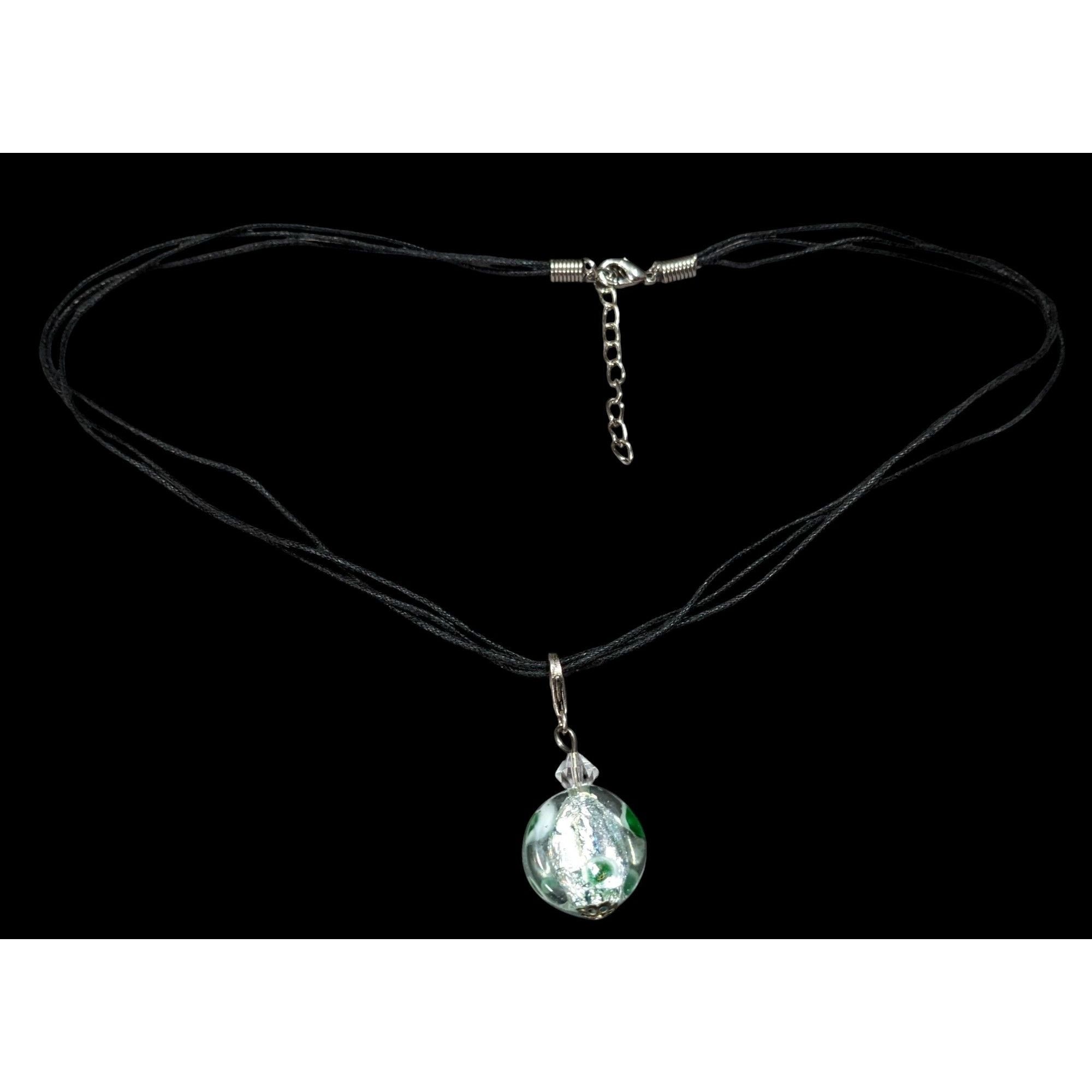 Other Candycore Glass Pendant Necklace Clear Green Polka Dots And Size ONE SIZE - 1 Thumbnail