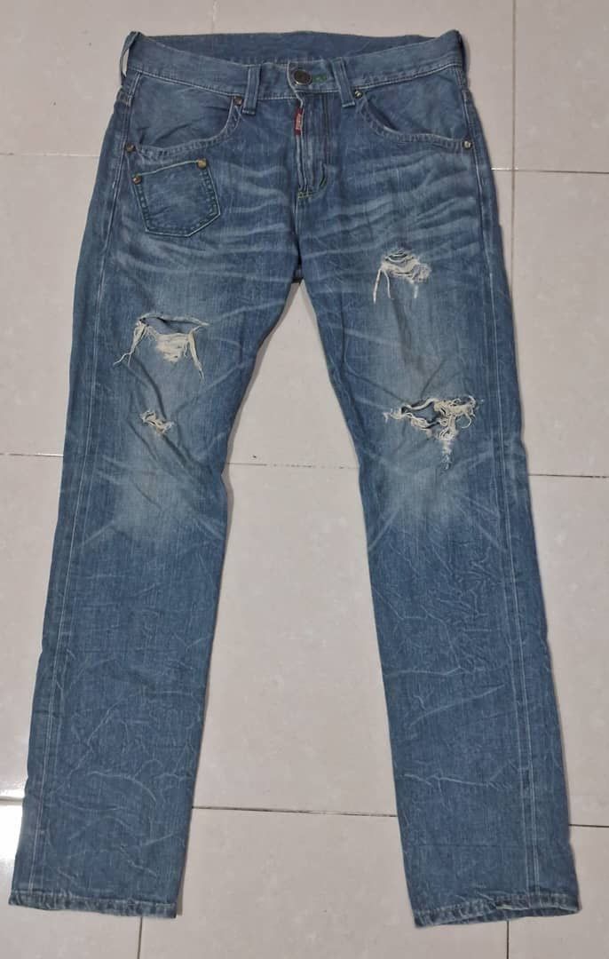 Edwin × Japanese Brand Rare 💥 Distressed Edwin Jeans Size US 34 / EU 50 - 1 Thumbnail