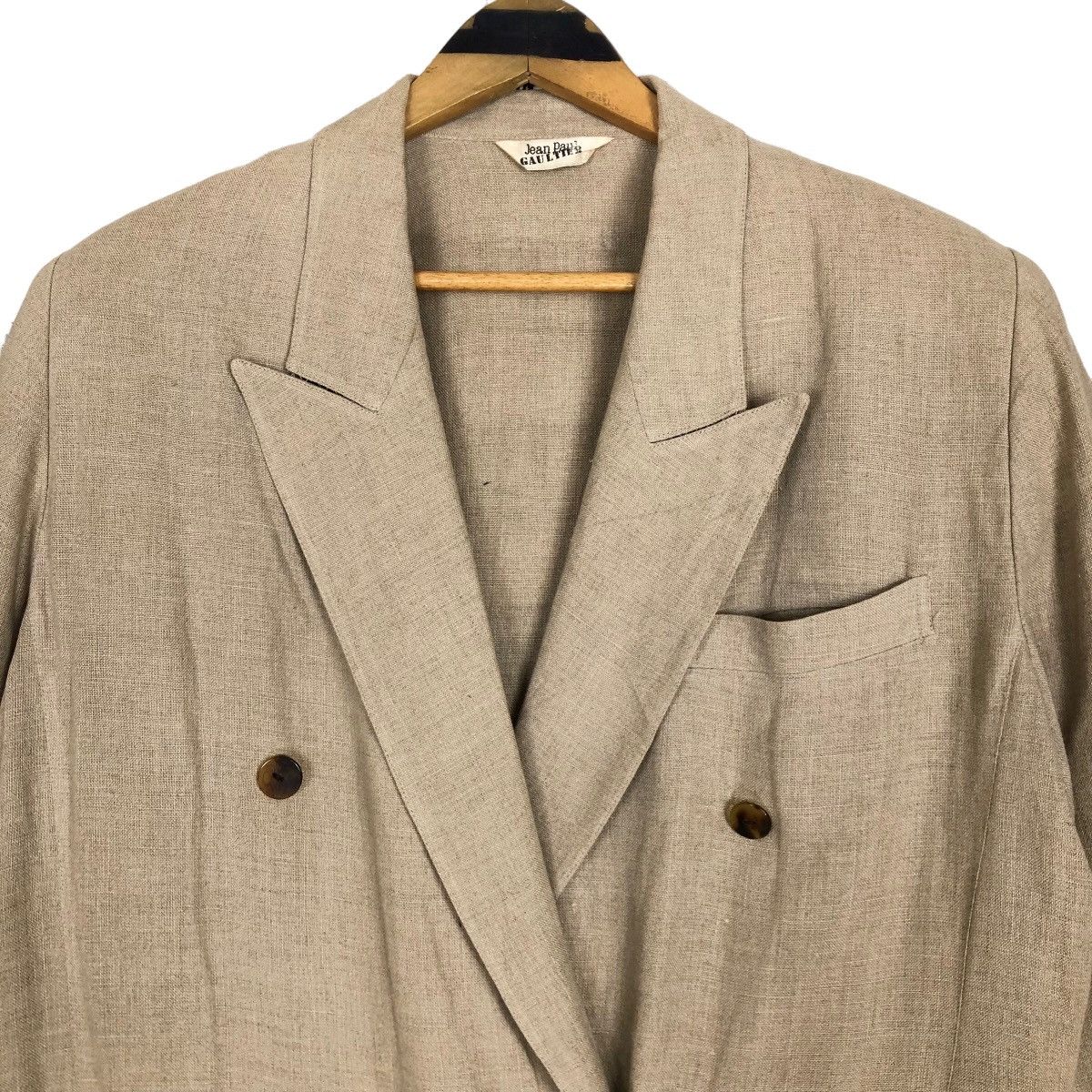 Jean Paul Gaultier Vintage 80s Jean Paul Gaultier Hemp Trench Coat Car Coat Size US L / EU 52-54 / 3 - 7 Thumbnail