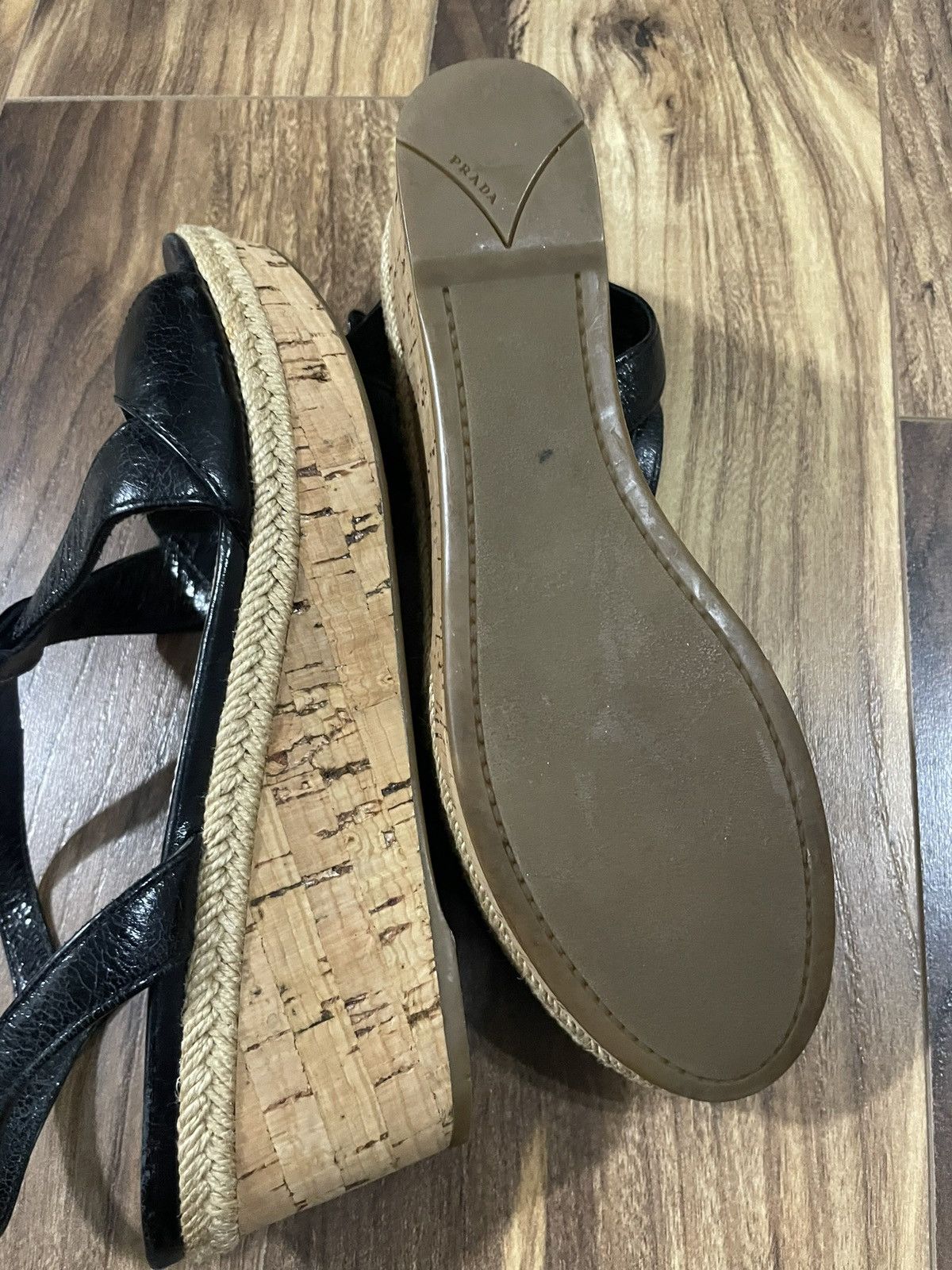 Prada Prada Wedge Platform Cork Sandal Size US 7.5 / IT 37.5 - 9 Thumbnail